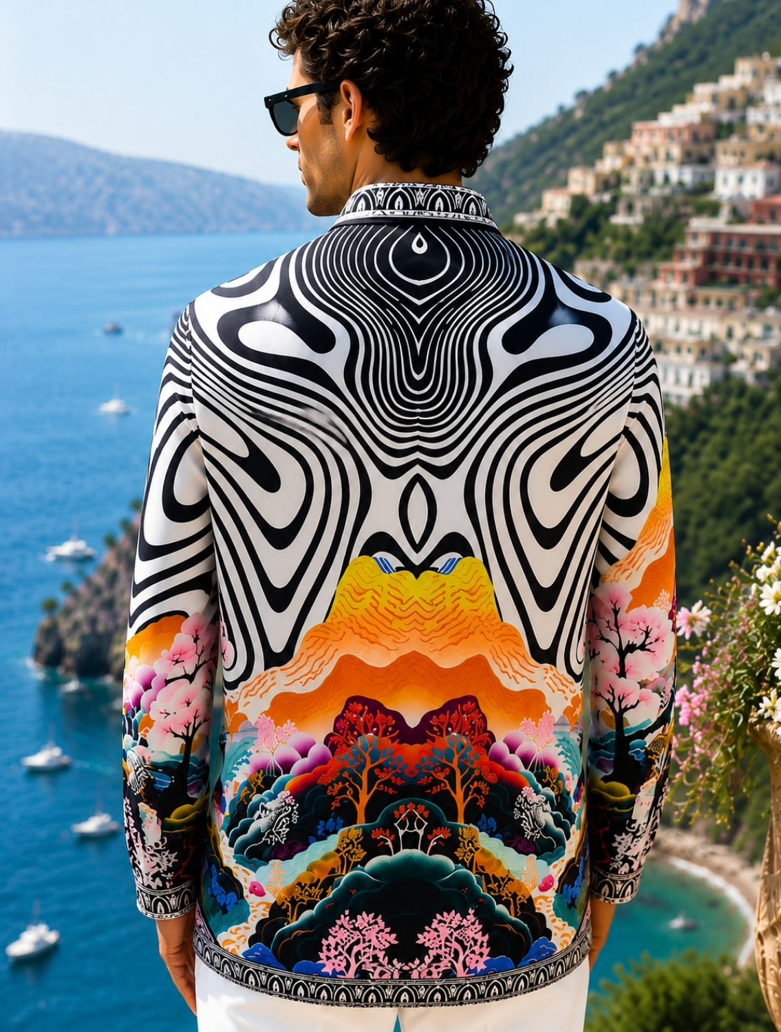 Reiko Symmetrical Printed Shirt
