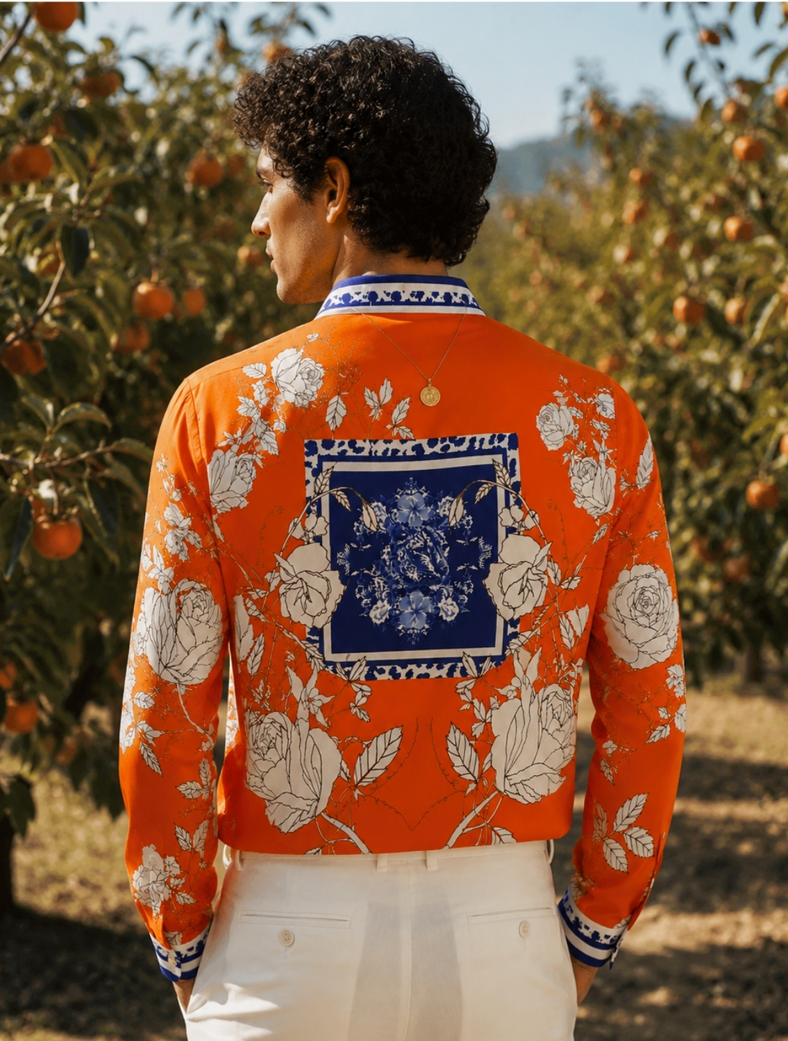 Diso Orange Printed Shirt
