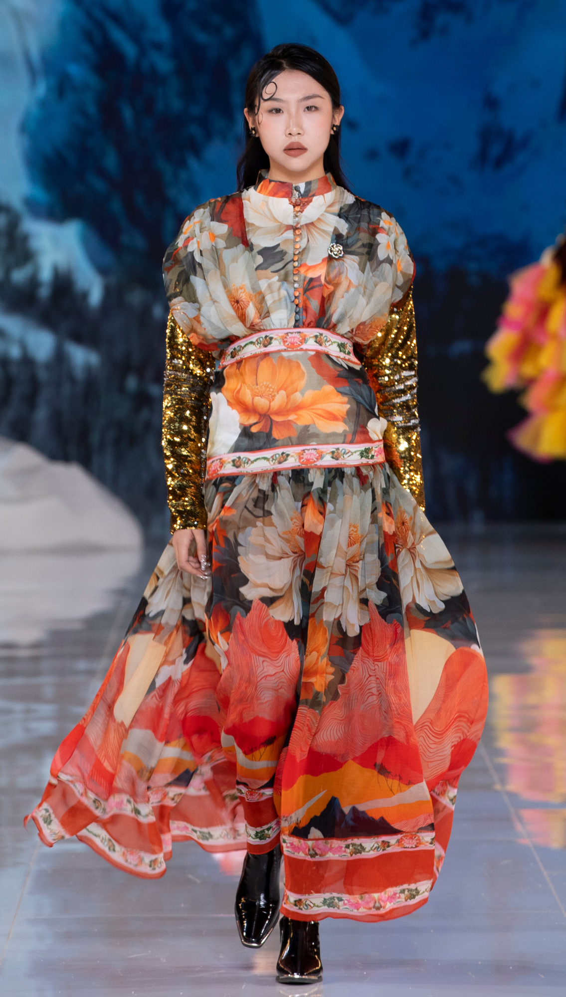 Junga Printed Tiered Dress