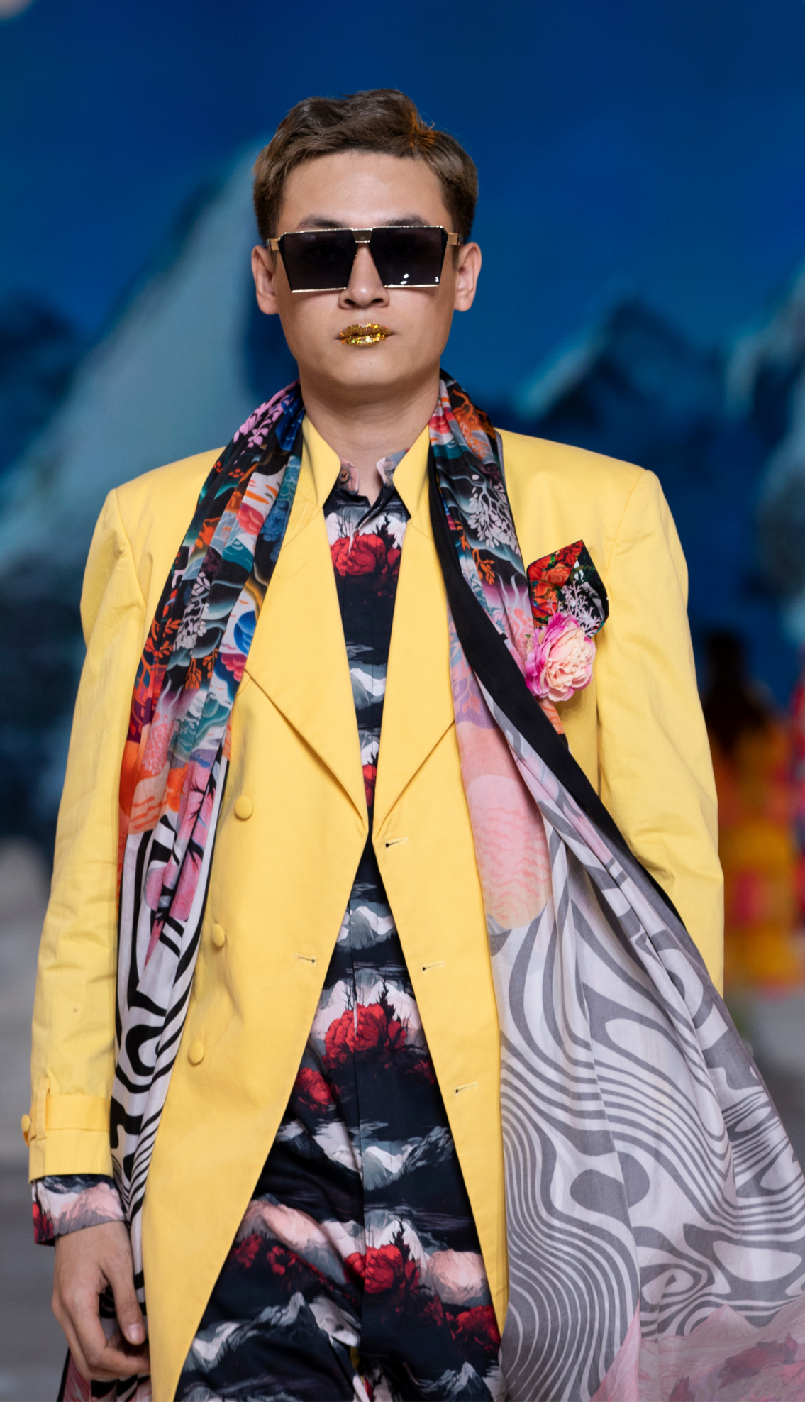 Paradise Yellow Trenchcoat Parbat Printed Kurta