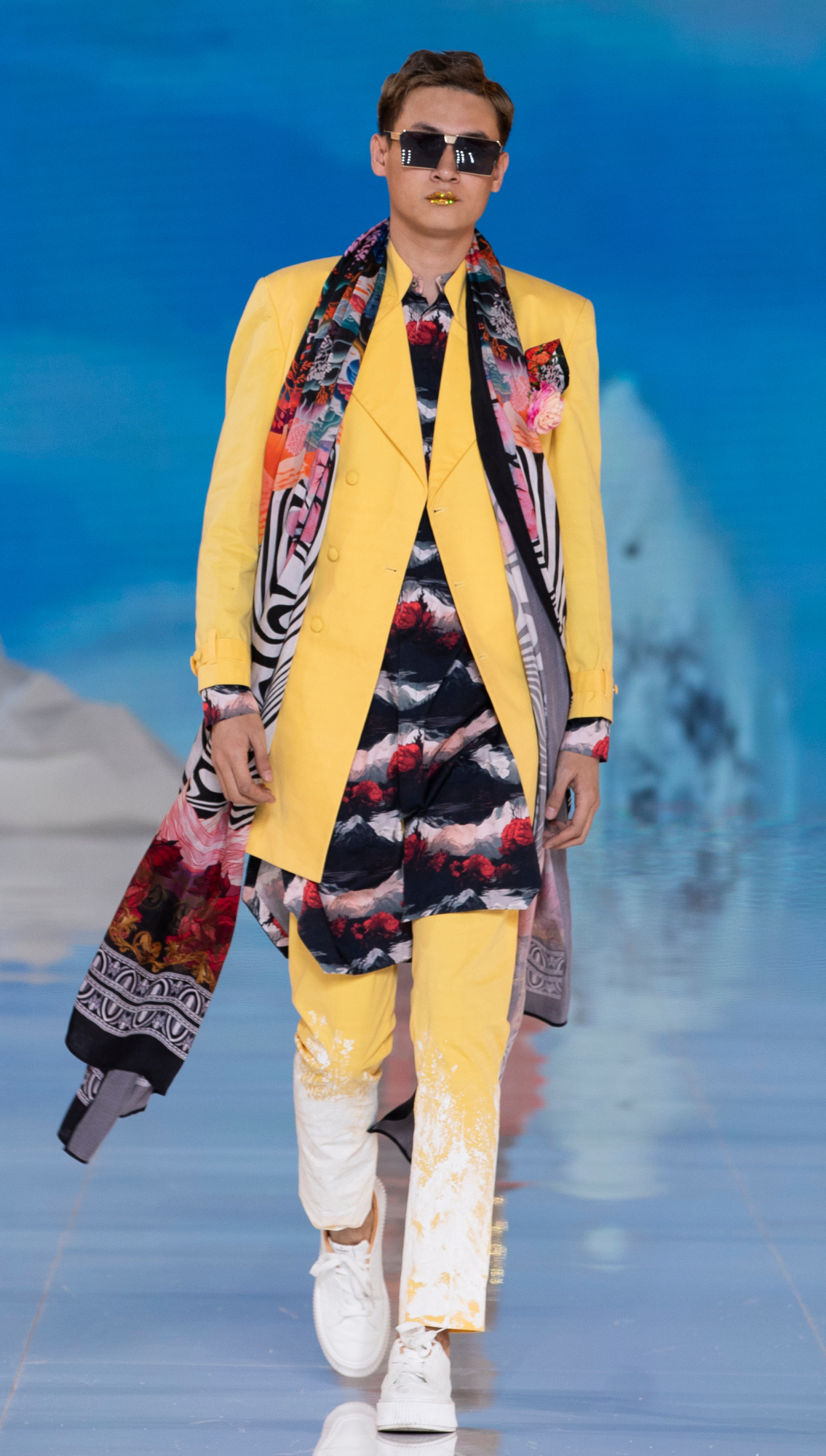 Paradise Yellow Trenchcoat Parbat Printed Kurta