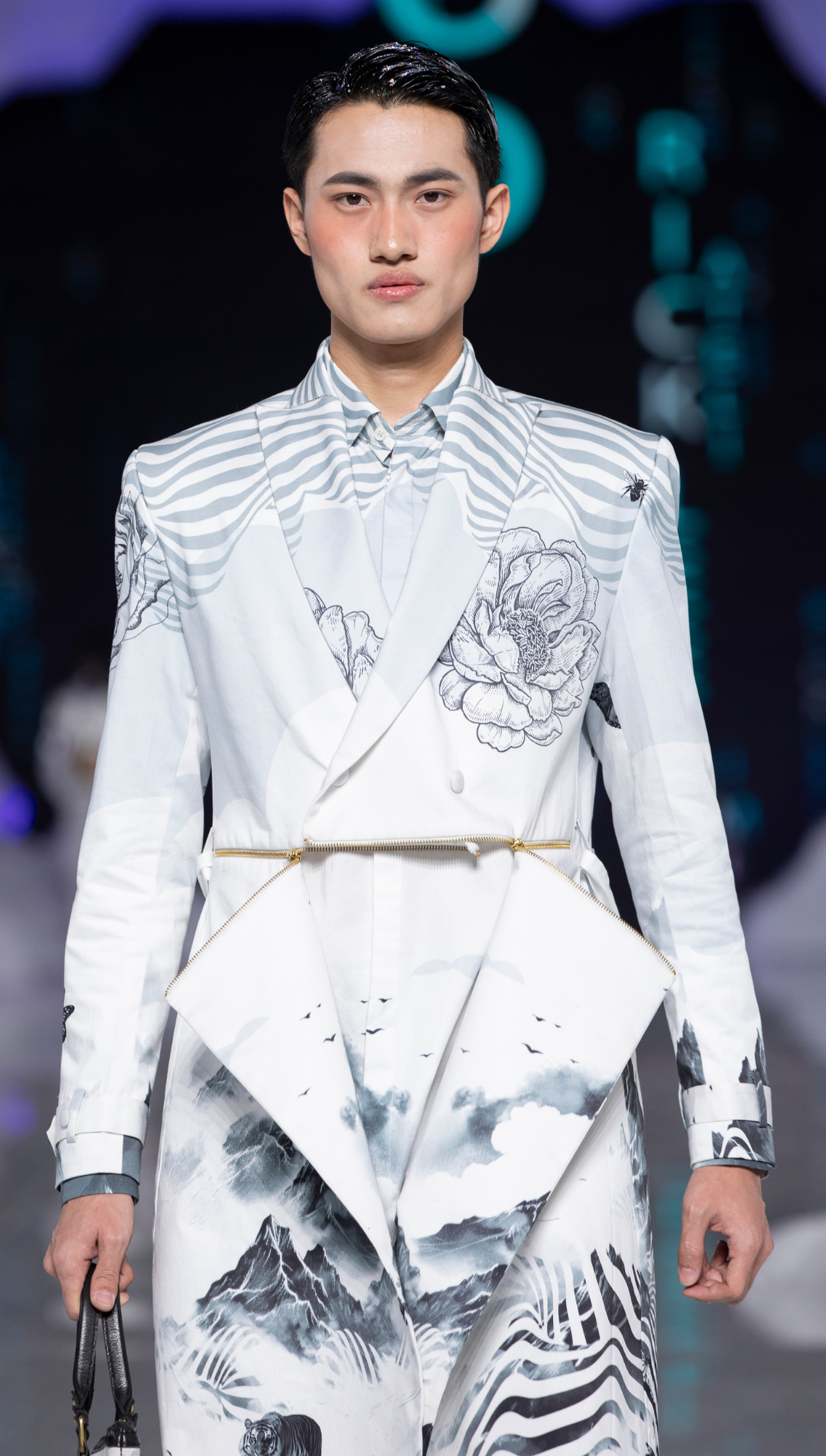 White HindKush Signature Trenchcoat Peak Signature Shirt