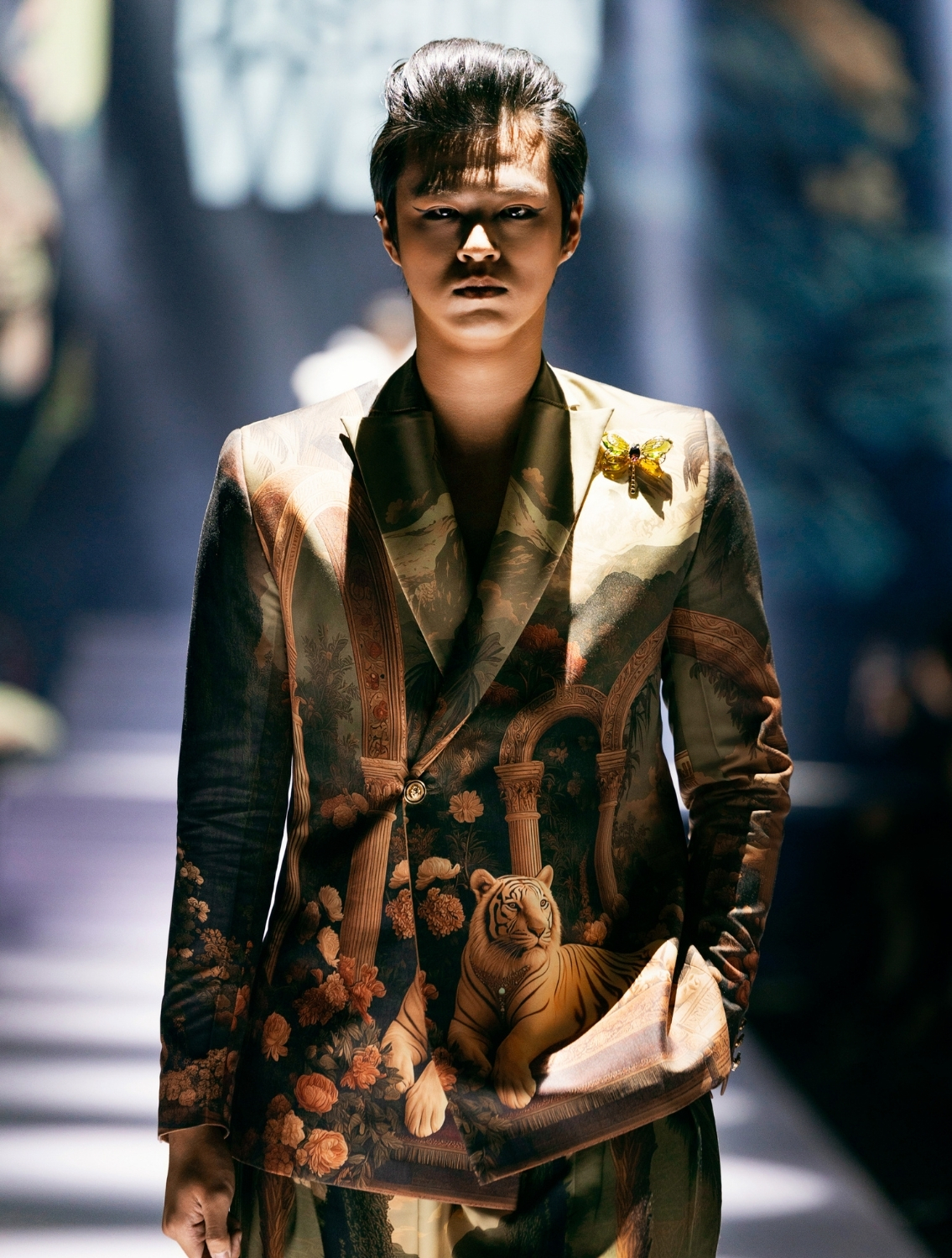 Doric Double Breasted Printed Blazer