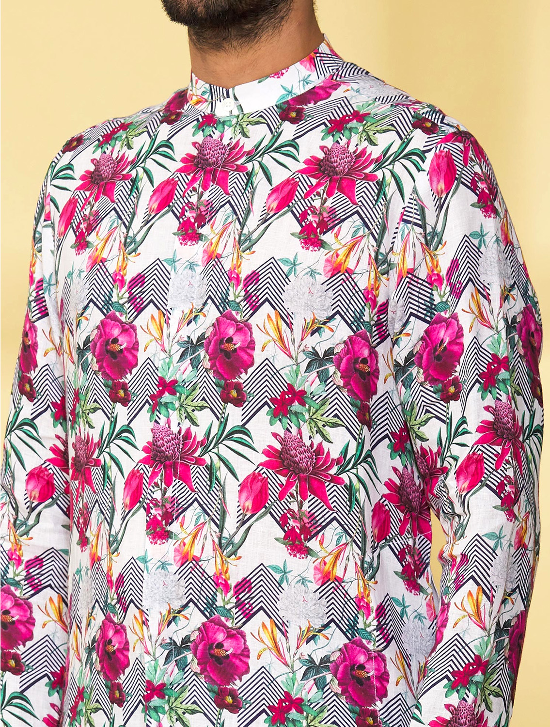 Arz Printed Linen Kurta