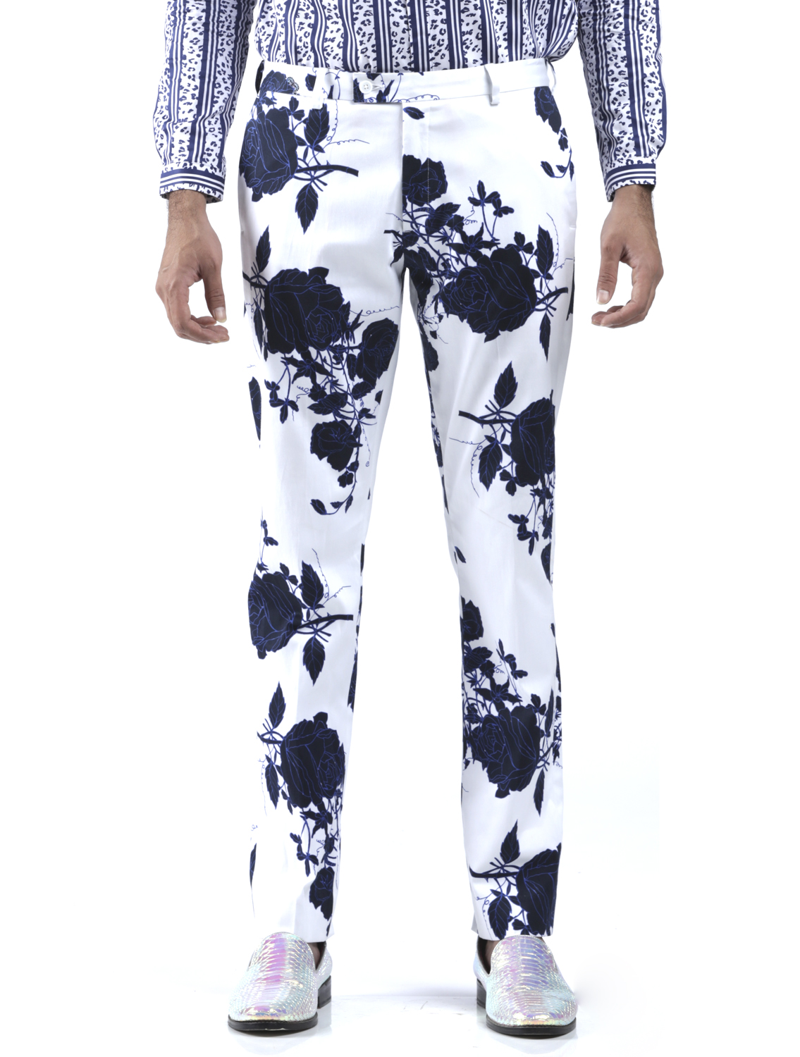 Blue Rose Printed Trousers