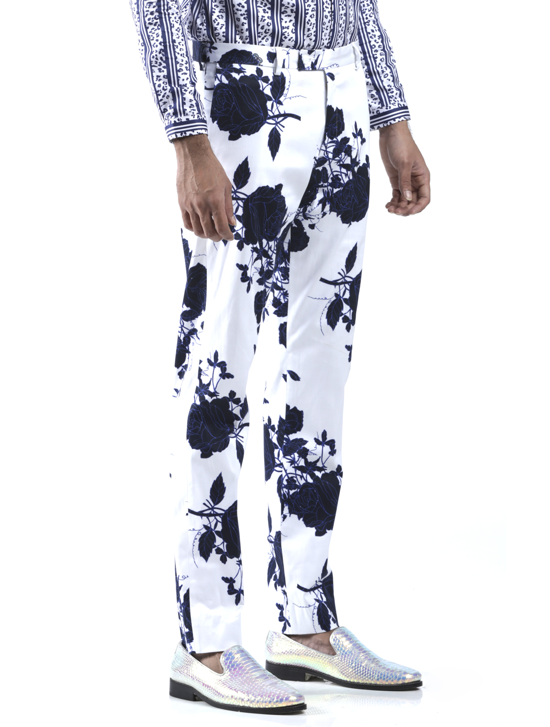 Blue Rose Printed Trousers