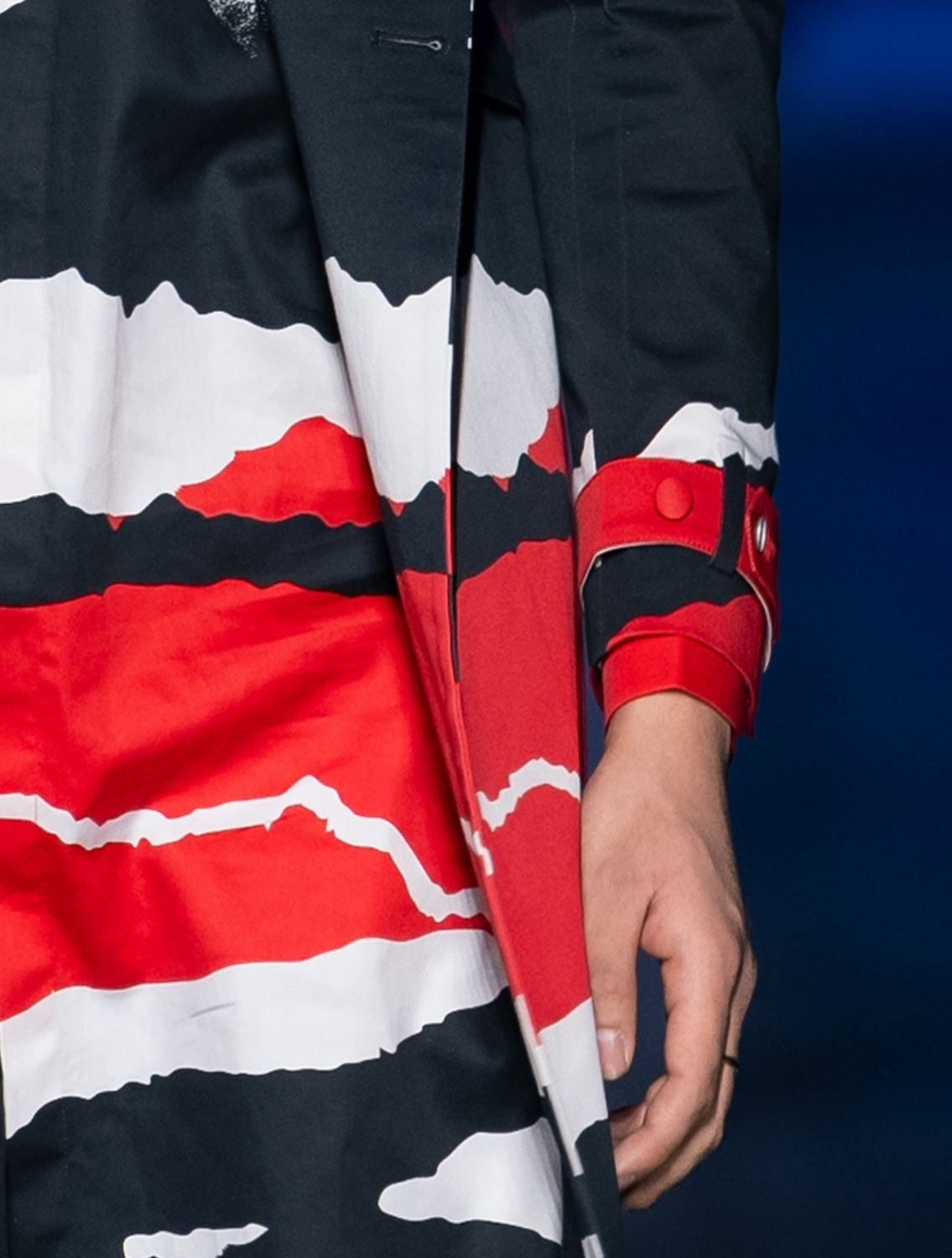 Vortex Black Signature Printed Trenchcoat