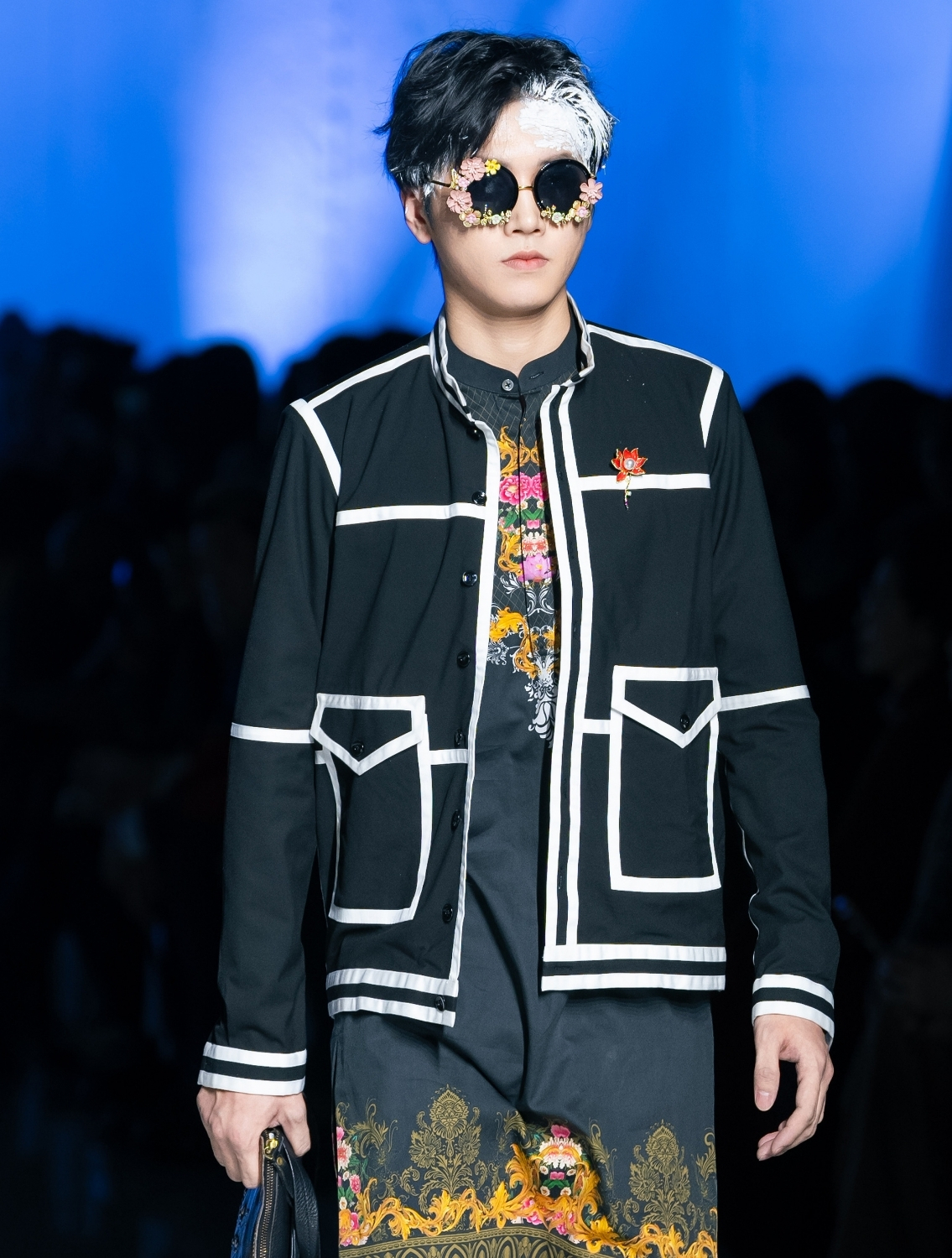 Eclipse Black Shacket with White Binding