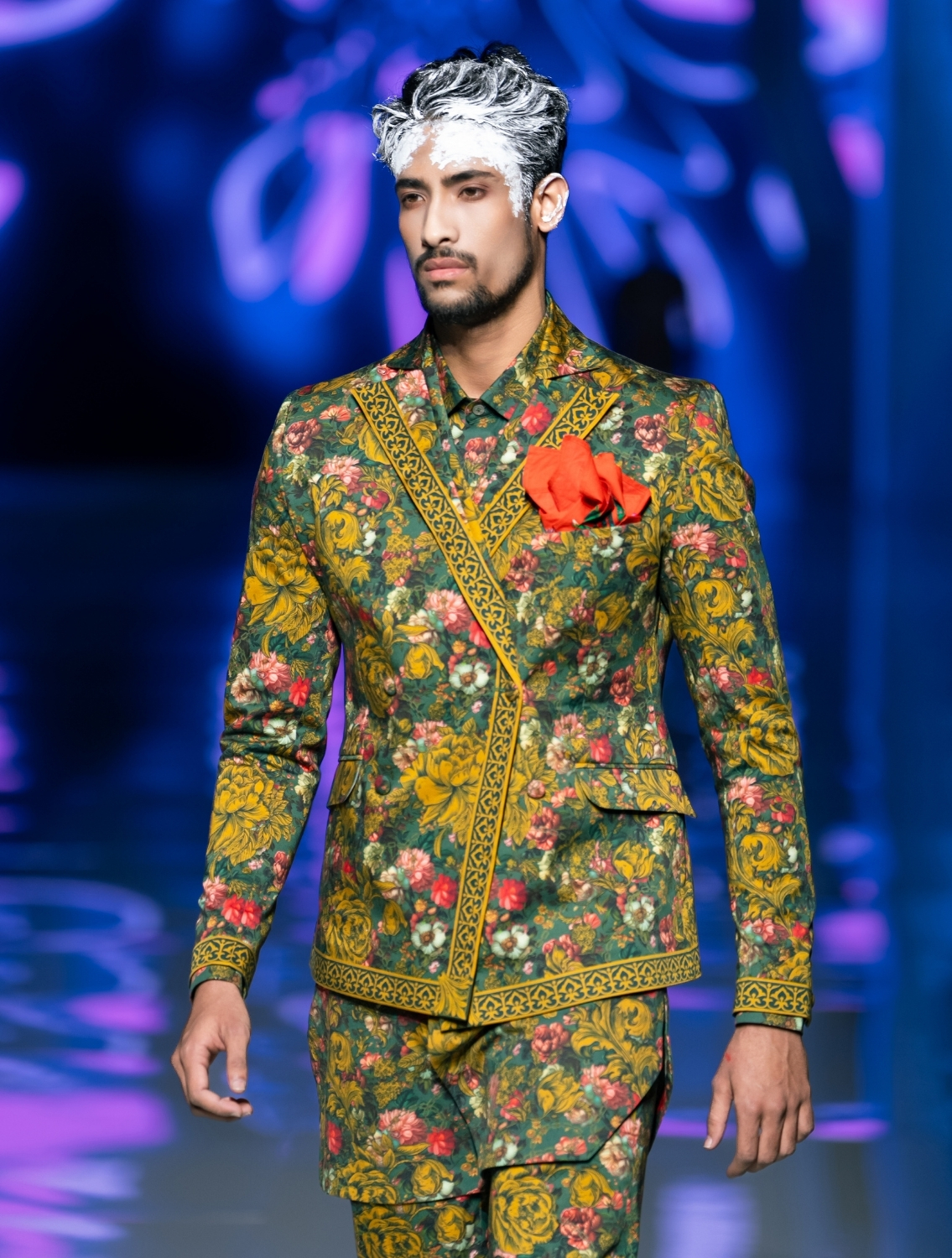 Gale Double Breasted Printed Blazer