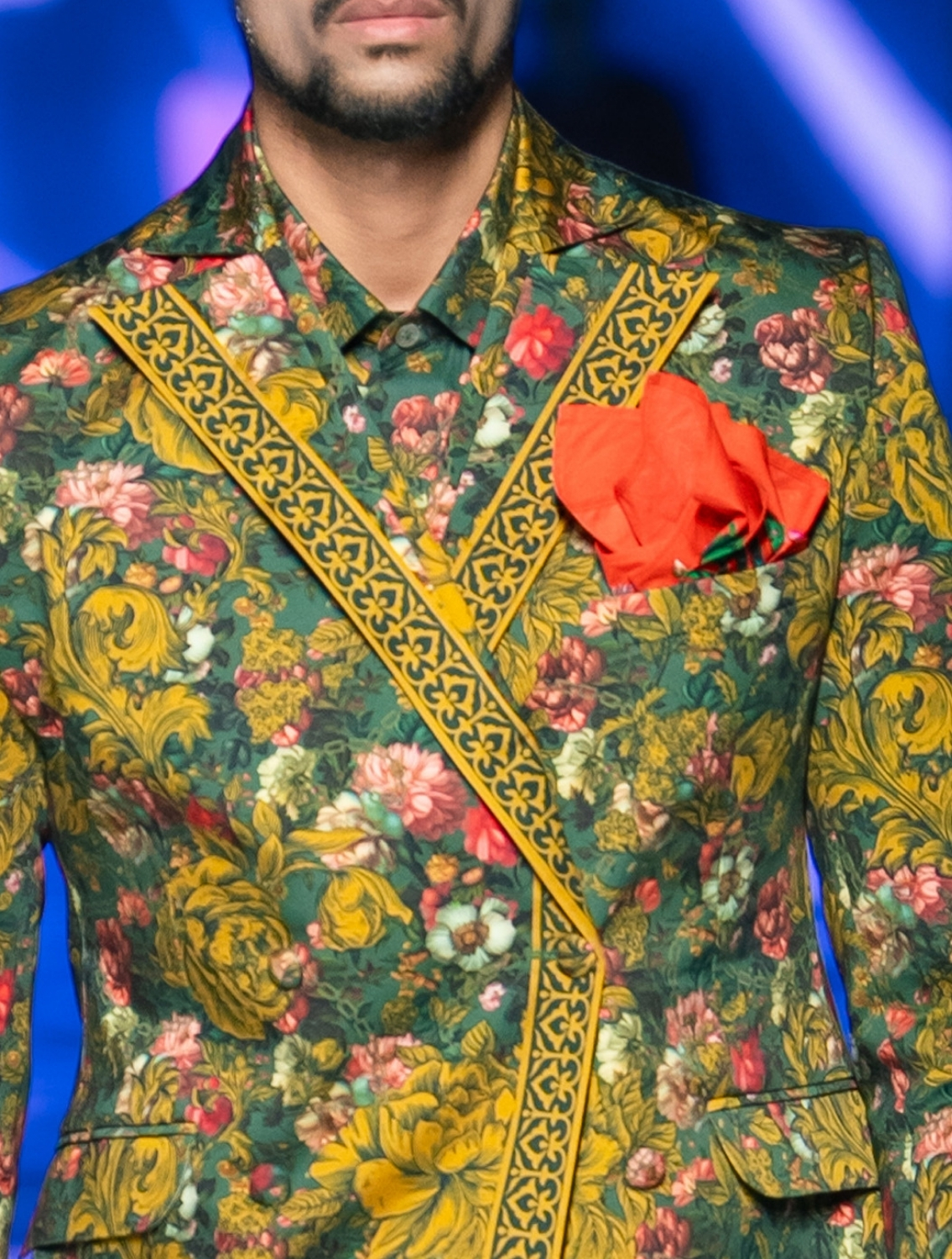 Gale Double Breasted Printed Blazer