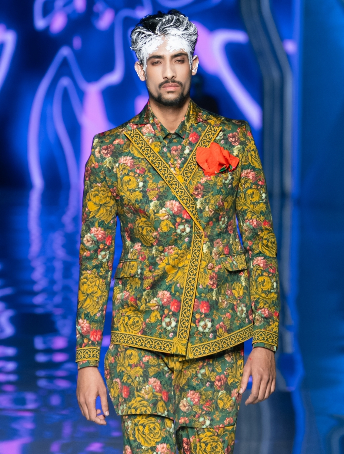 Gale Double Breasted Printed Blazer