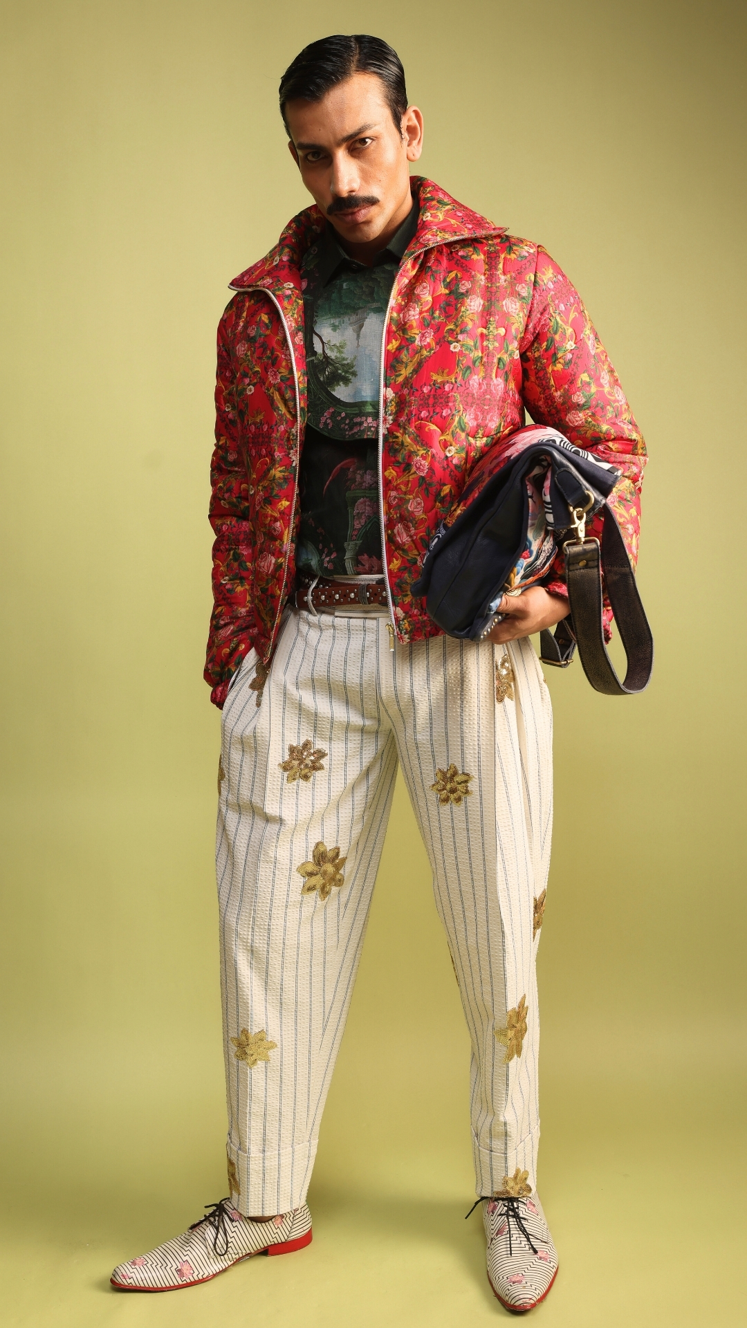 Mayhem Striped Embroidered Pants