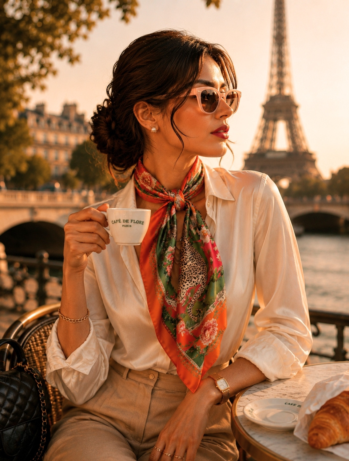 Orange Leopard Scarf