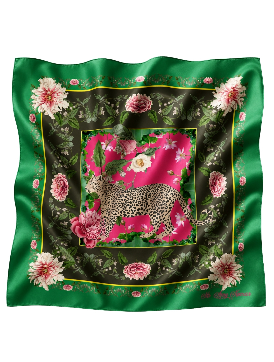 Green Leopard Printed Scarf