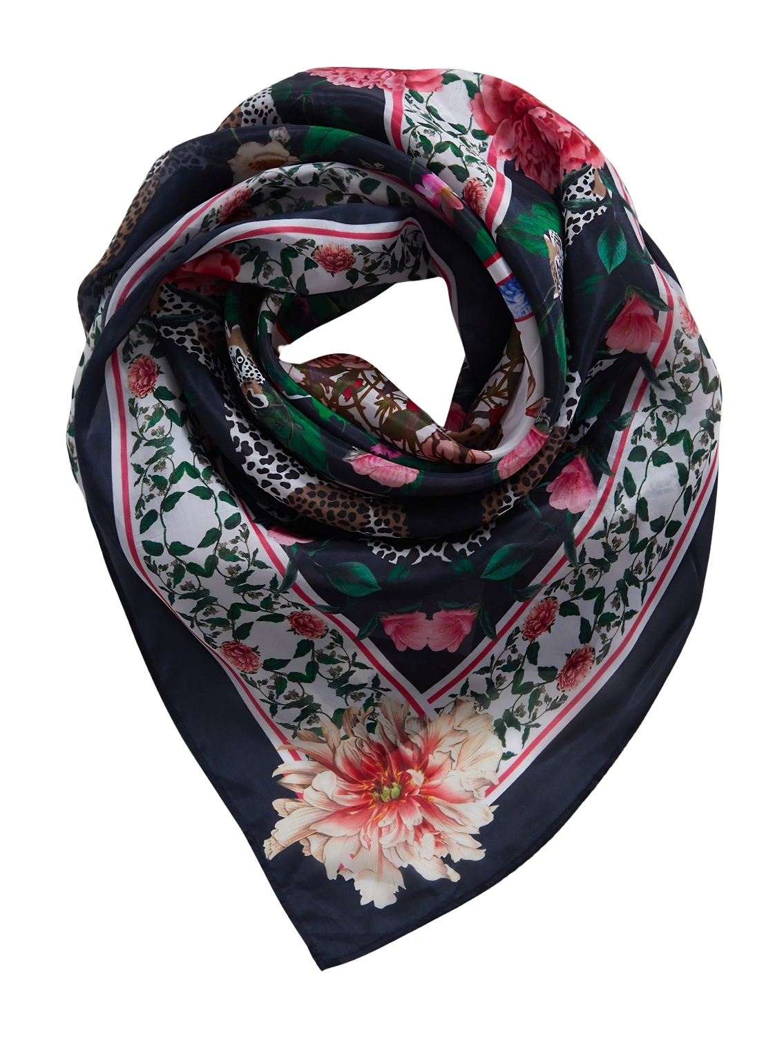 Navy Leopard Scarf