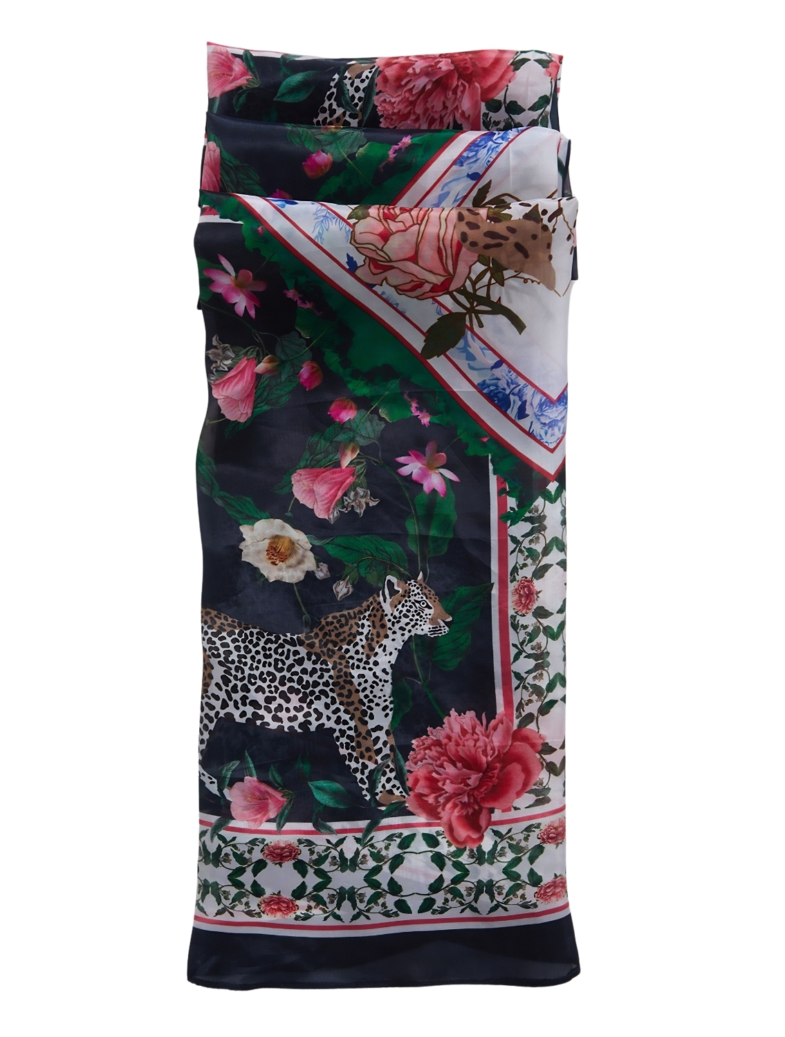 Navy Leopard Scarf