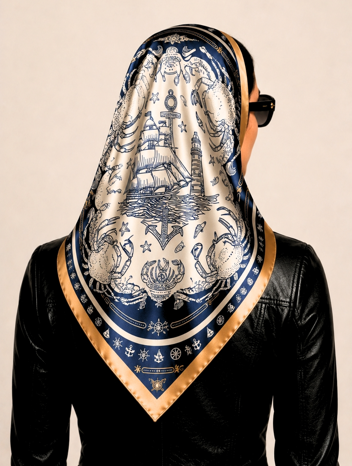 Beige Sailboat Scarf