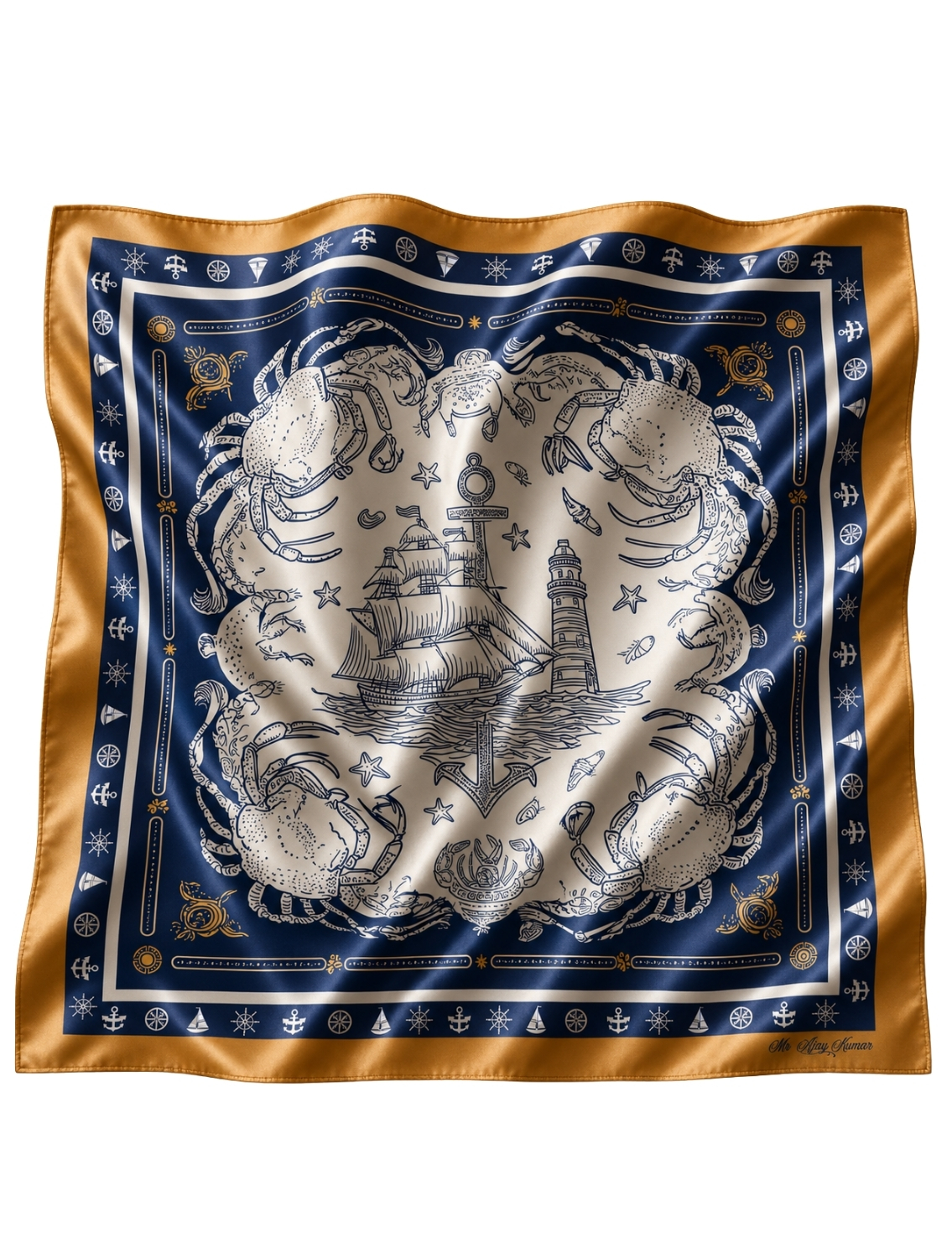 Beige Sailboat Scarf