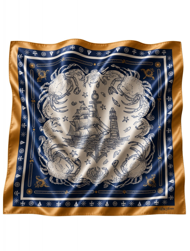 Image of Beige Sailboat Scarf