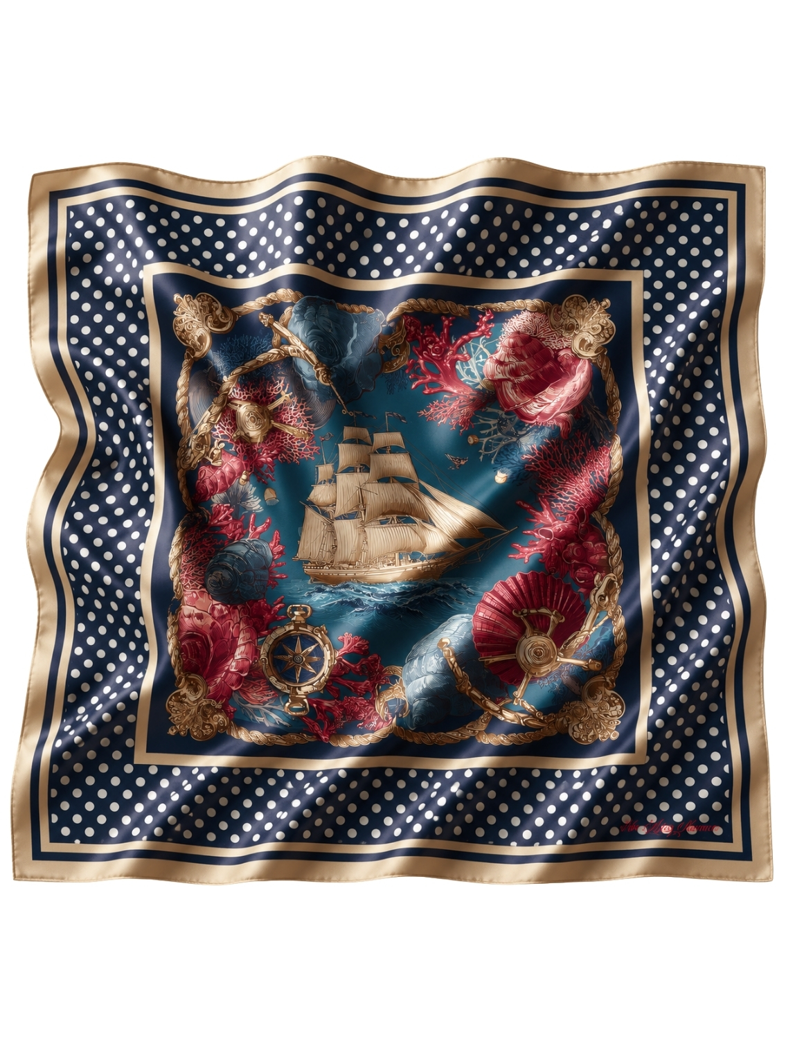 Polka Sailboat Scarf