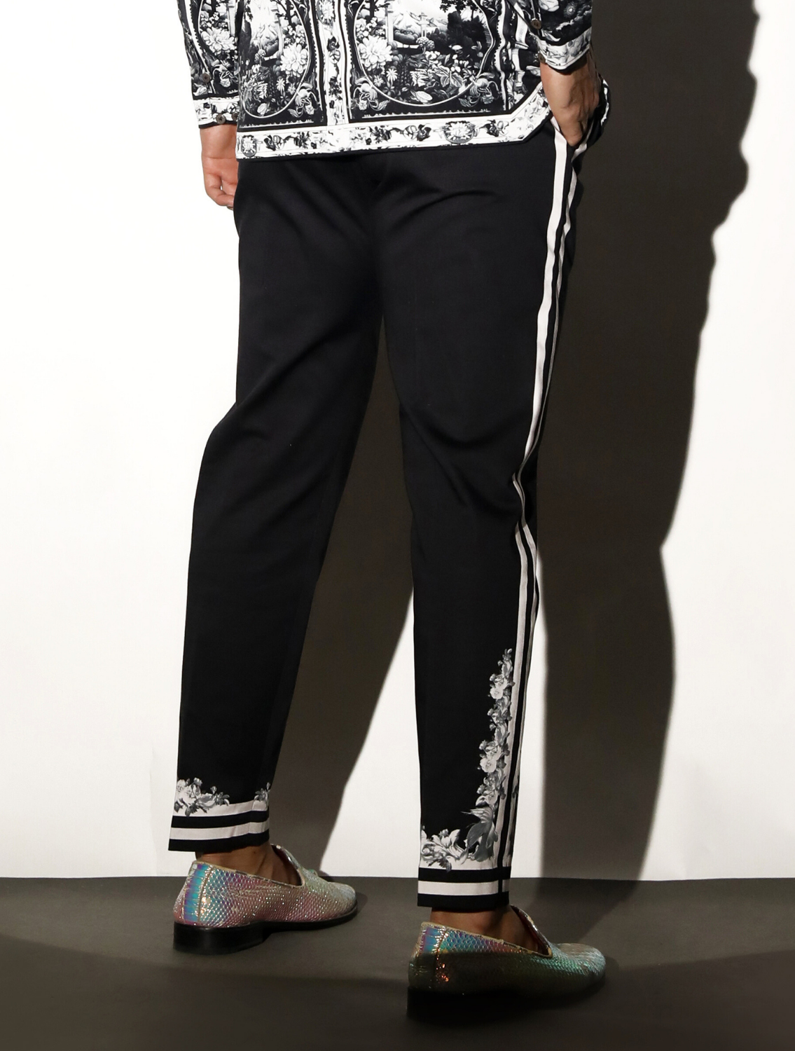 Black Tao Side Striper Trousers