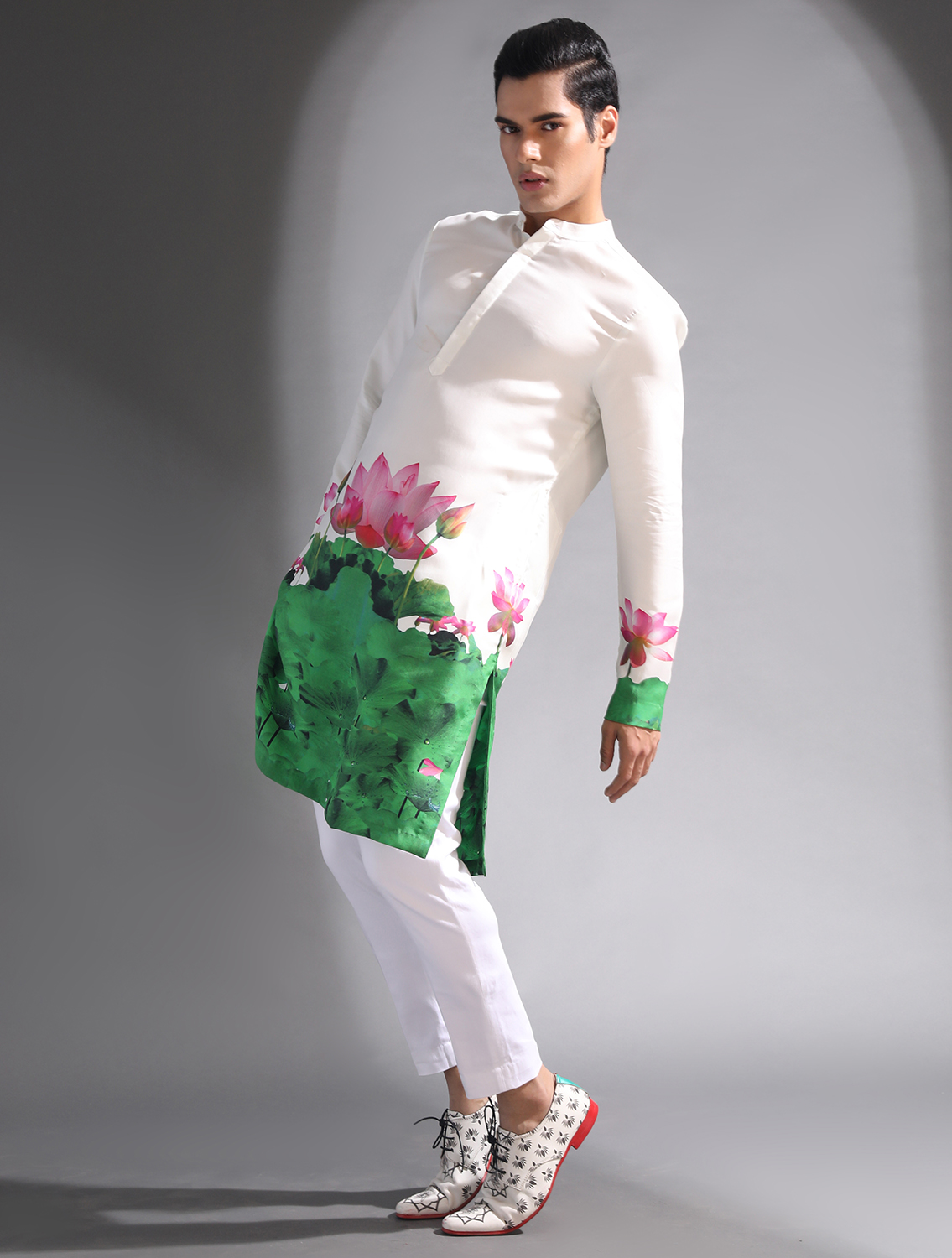 Indian Lotus Silk Kurta Pyjama Set