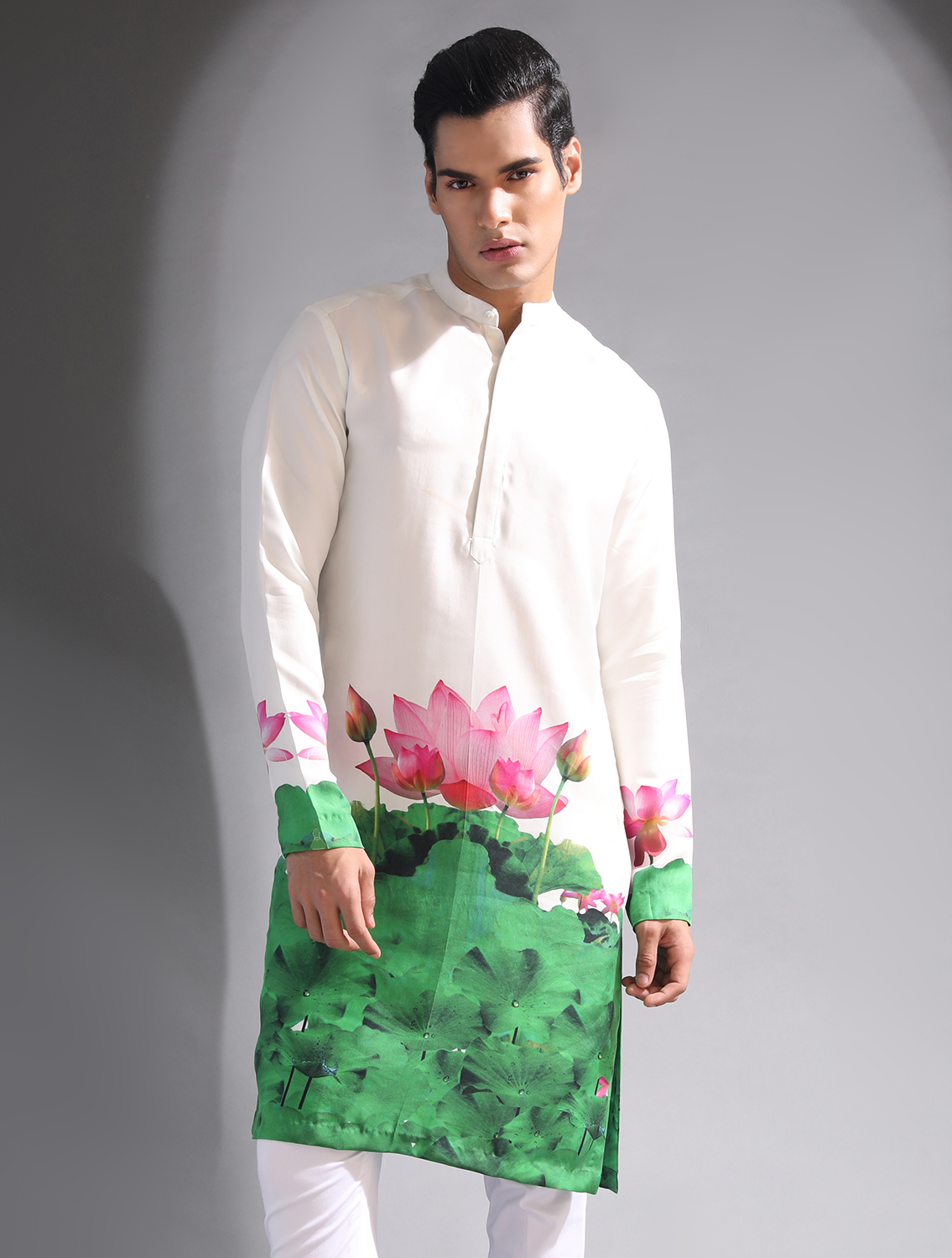 Indian Lotus Silk Kurta Pyjama Set