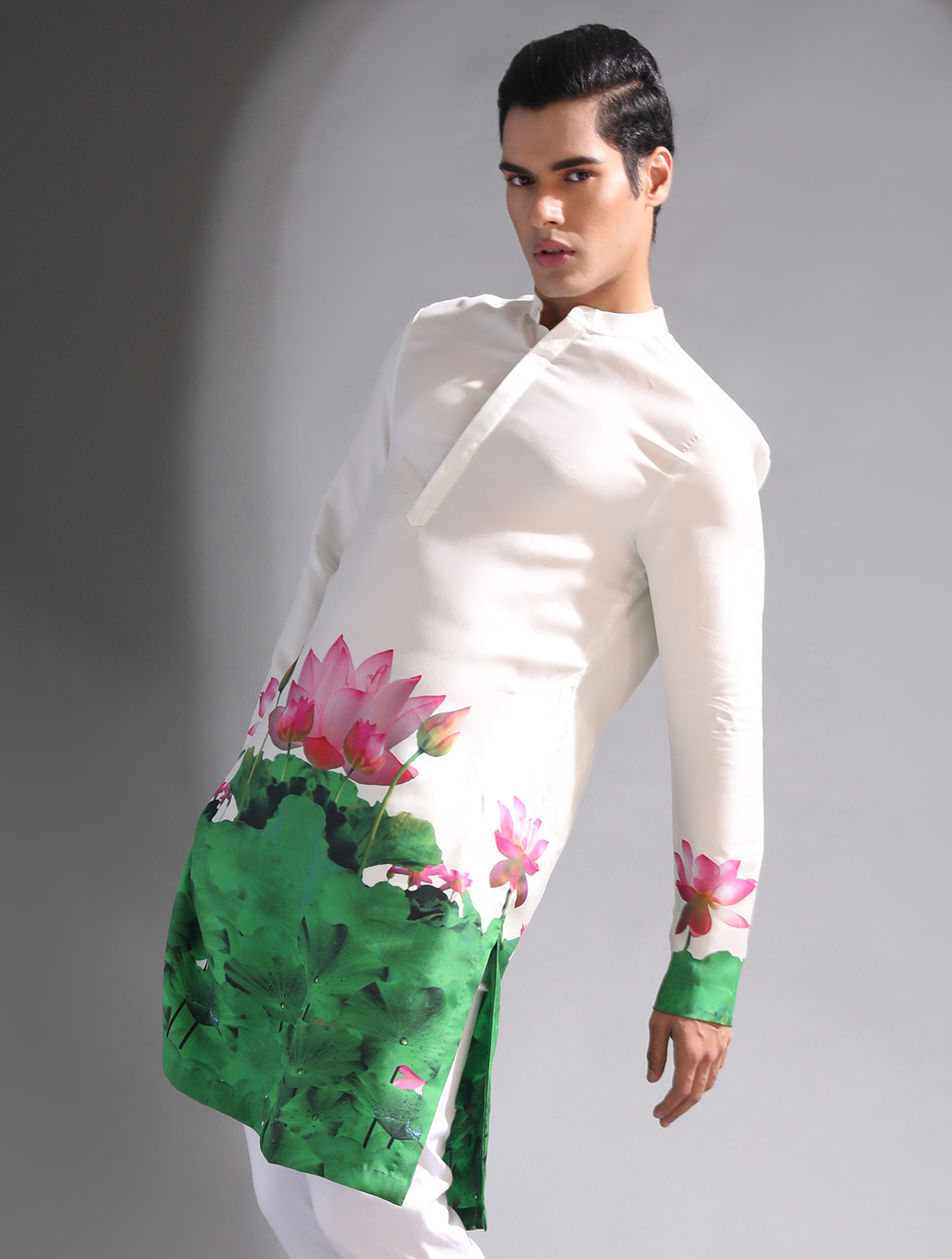 Indian Lotus Silk Kurta Pyjama Set