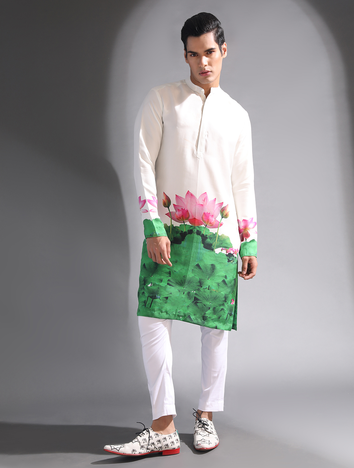 Indian Lotus Silk Kurta Pyjama Set