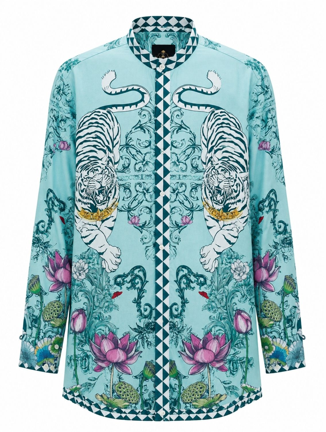 Aavesh Aqua Lotus Tiger Shirt