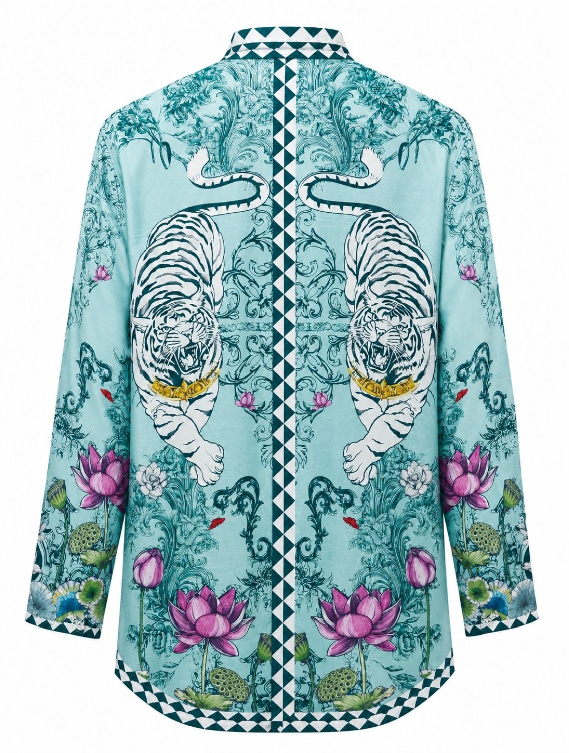 Aavesh Aqua Lotus Tiger Shirt