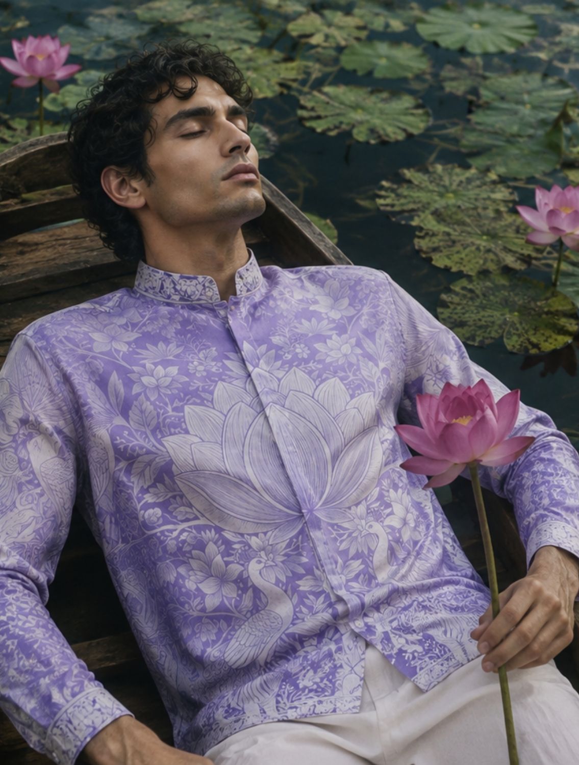 Ruhan Lavendar Printed Shirt