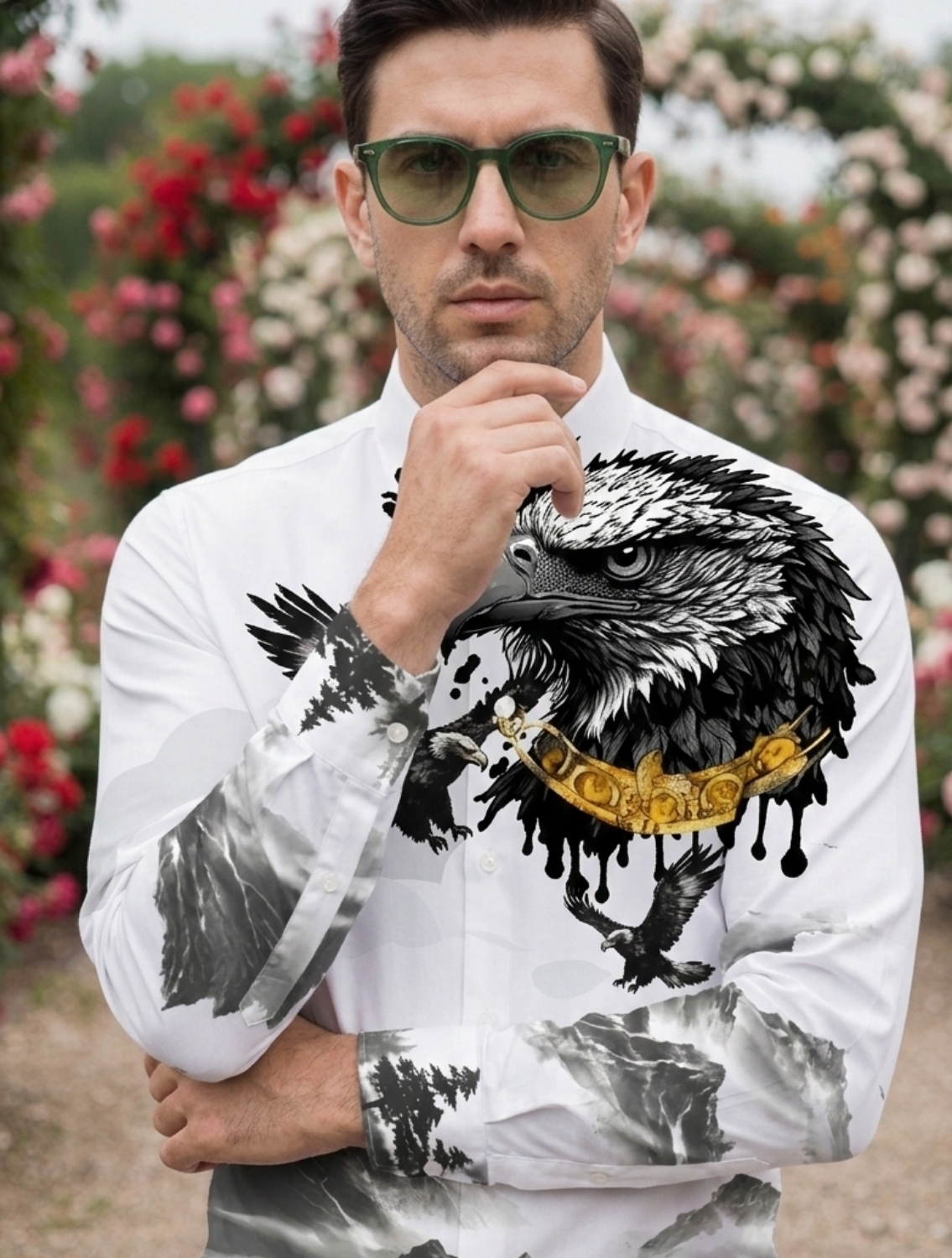 Hawkes White Engineered Printed Shirt