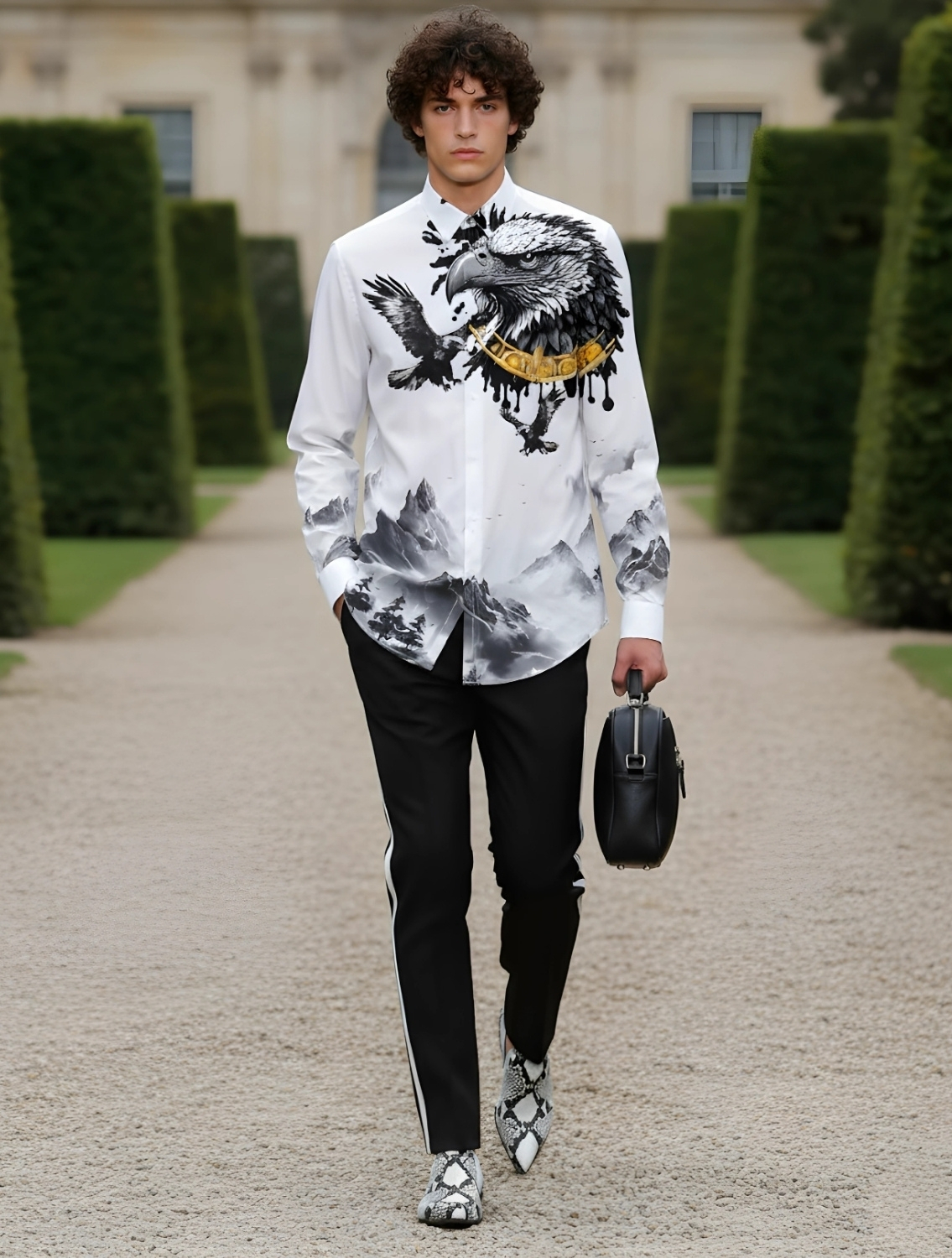 Hawkes White Engineered Printed Shirt