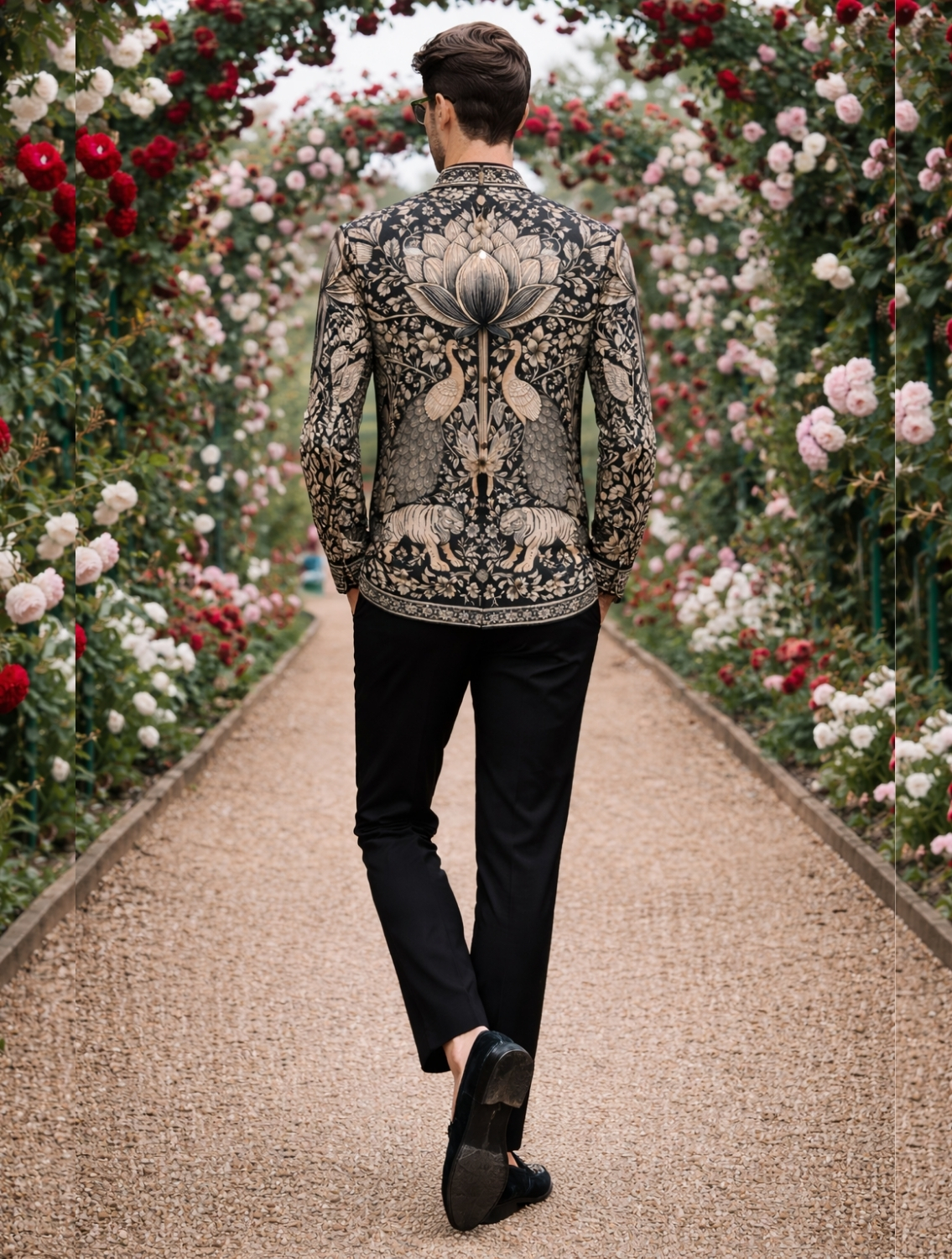 Phlick Black Engineered Printed Shirt