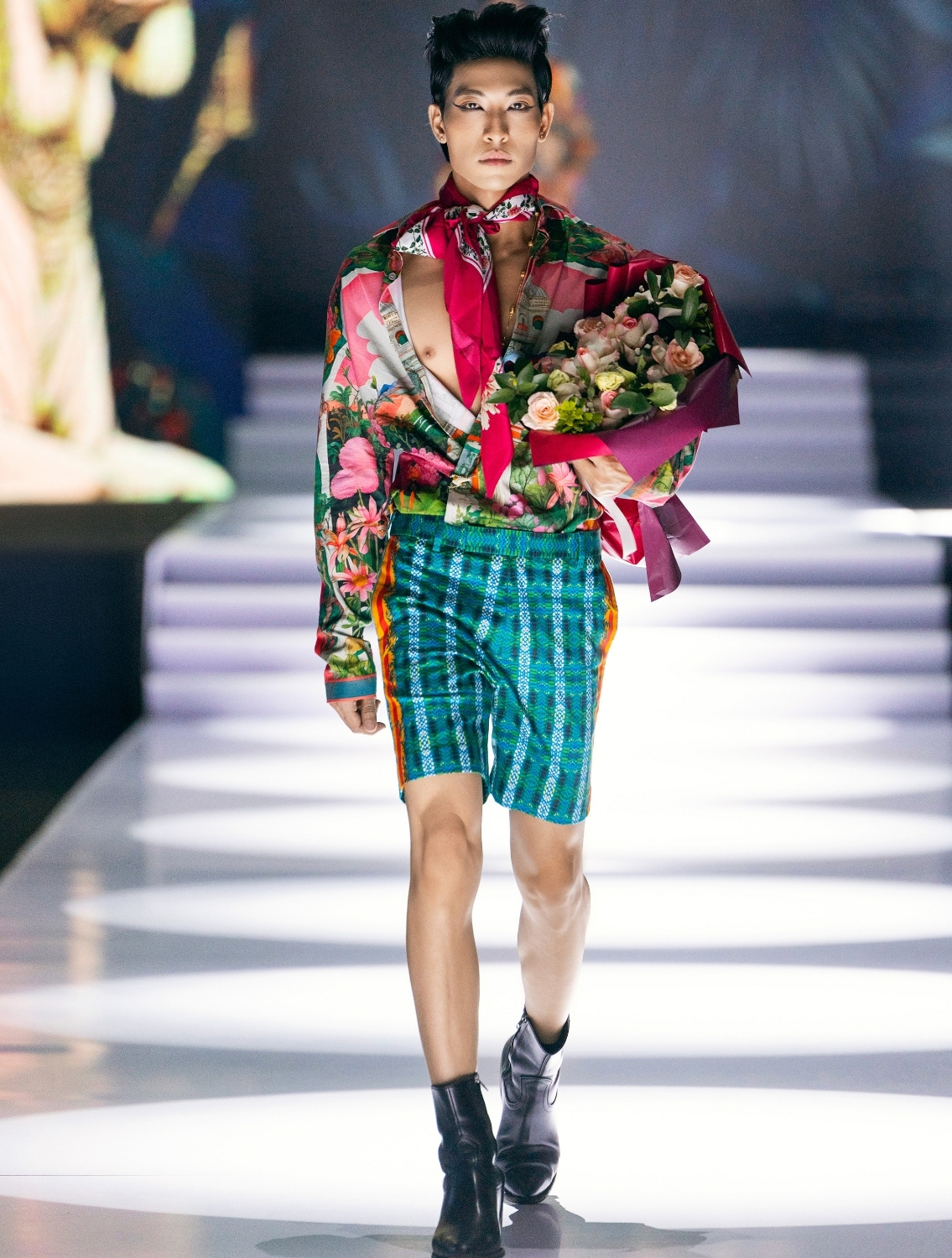 Minaret Peach Printed Shirt