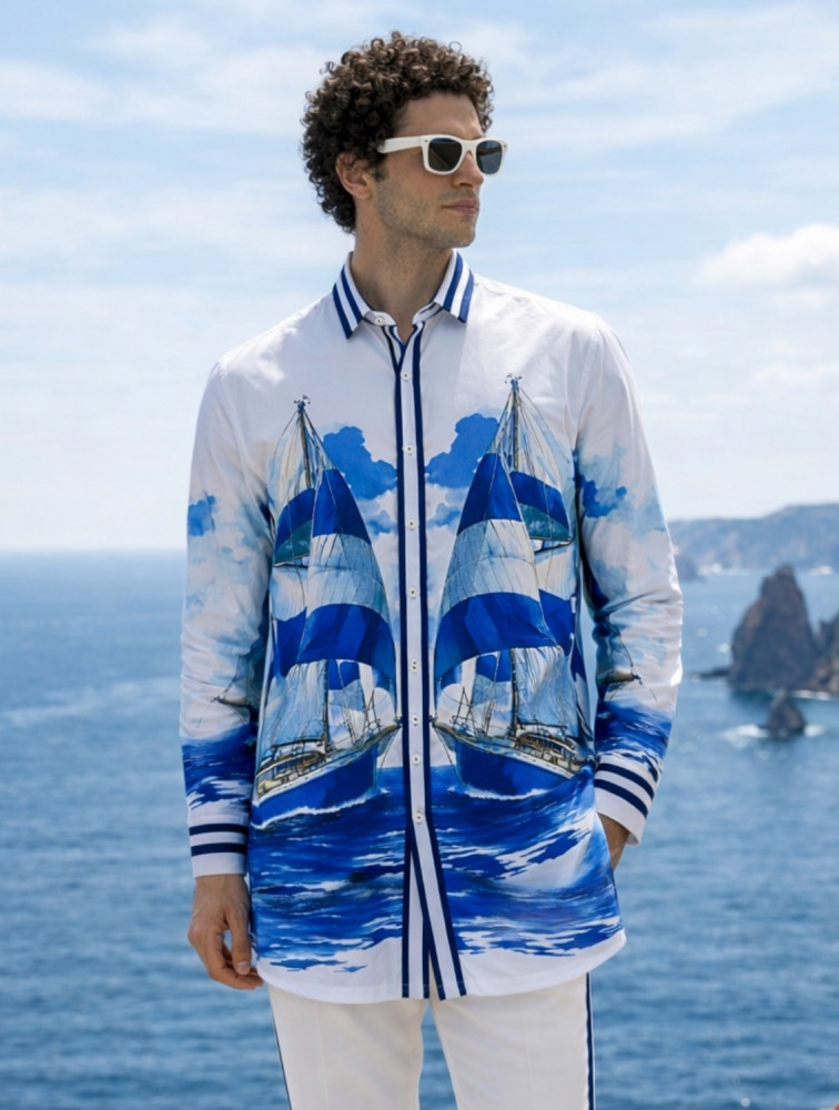 Image of Navigator Printed Resort Shirt