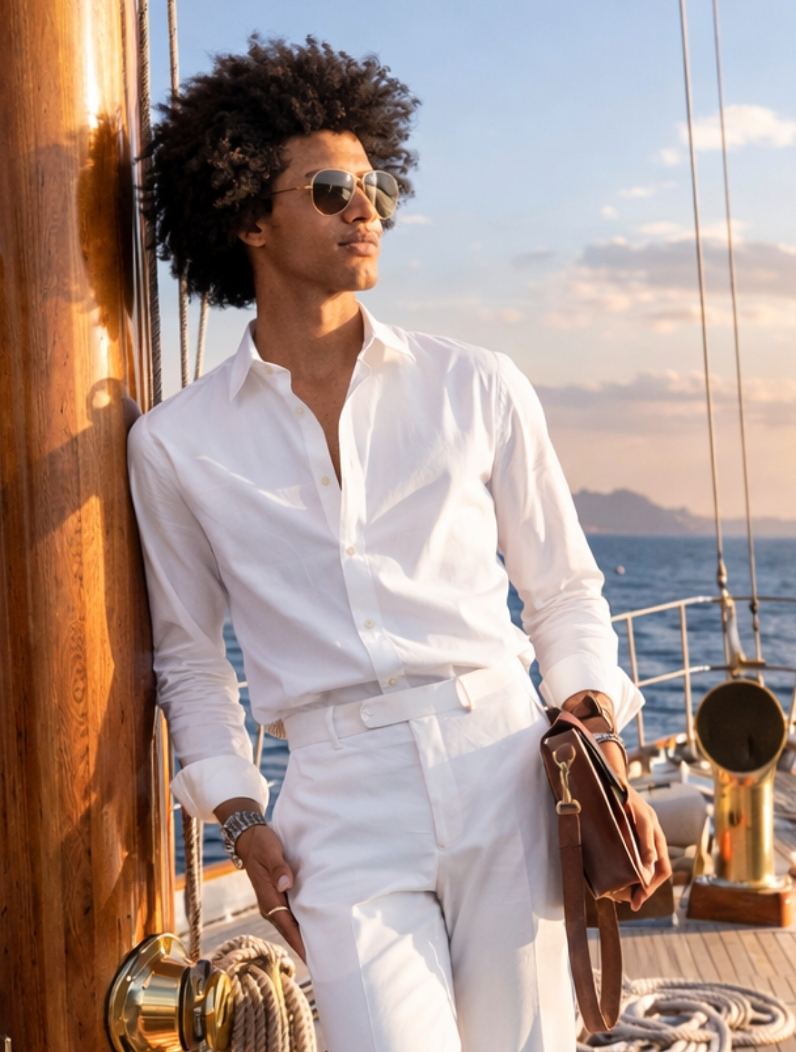White Nautical Solid Shirt