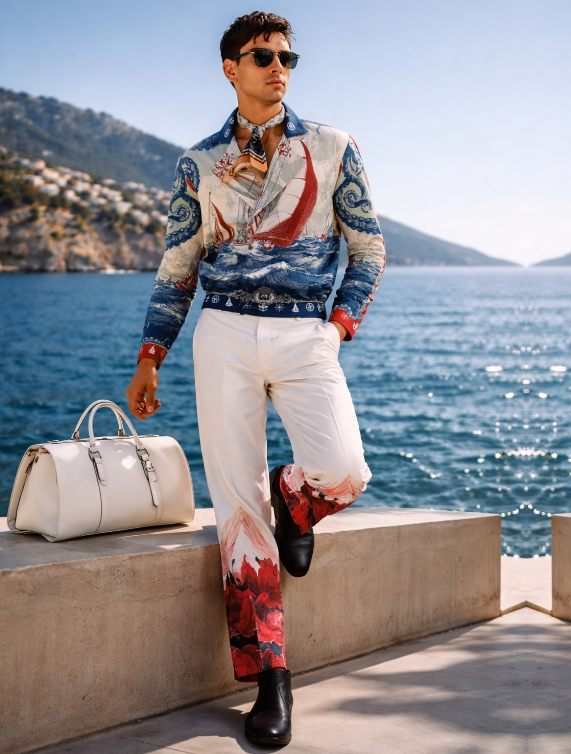 Sardinia Printed Crossover Shirt