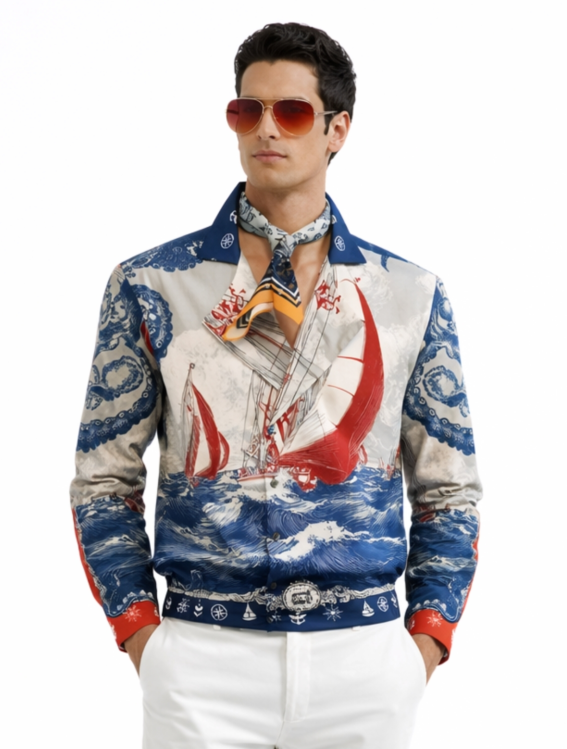 Sardinia Printed Crossover Shirt