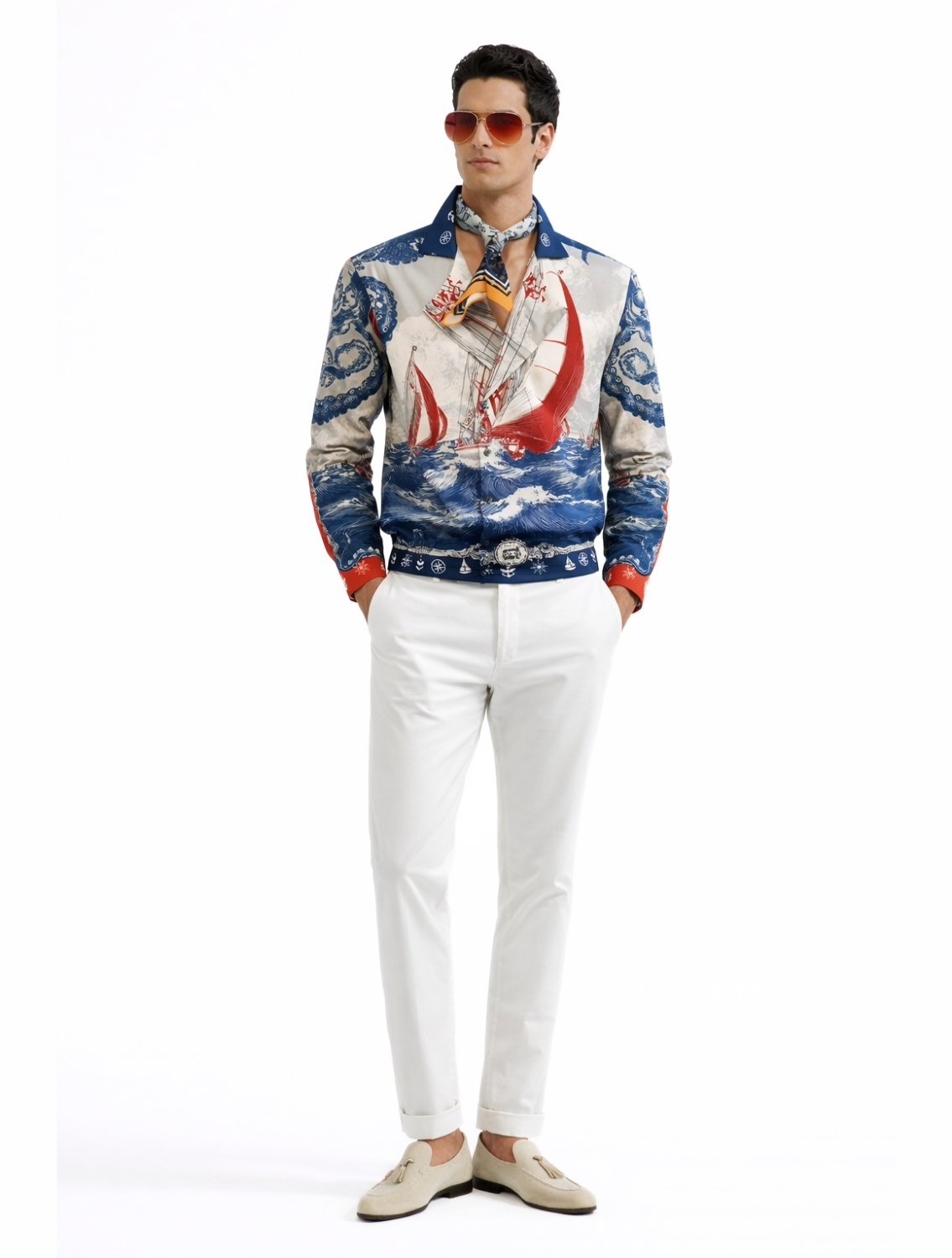 Sardinia Printed Crossover Shirt