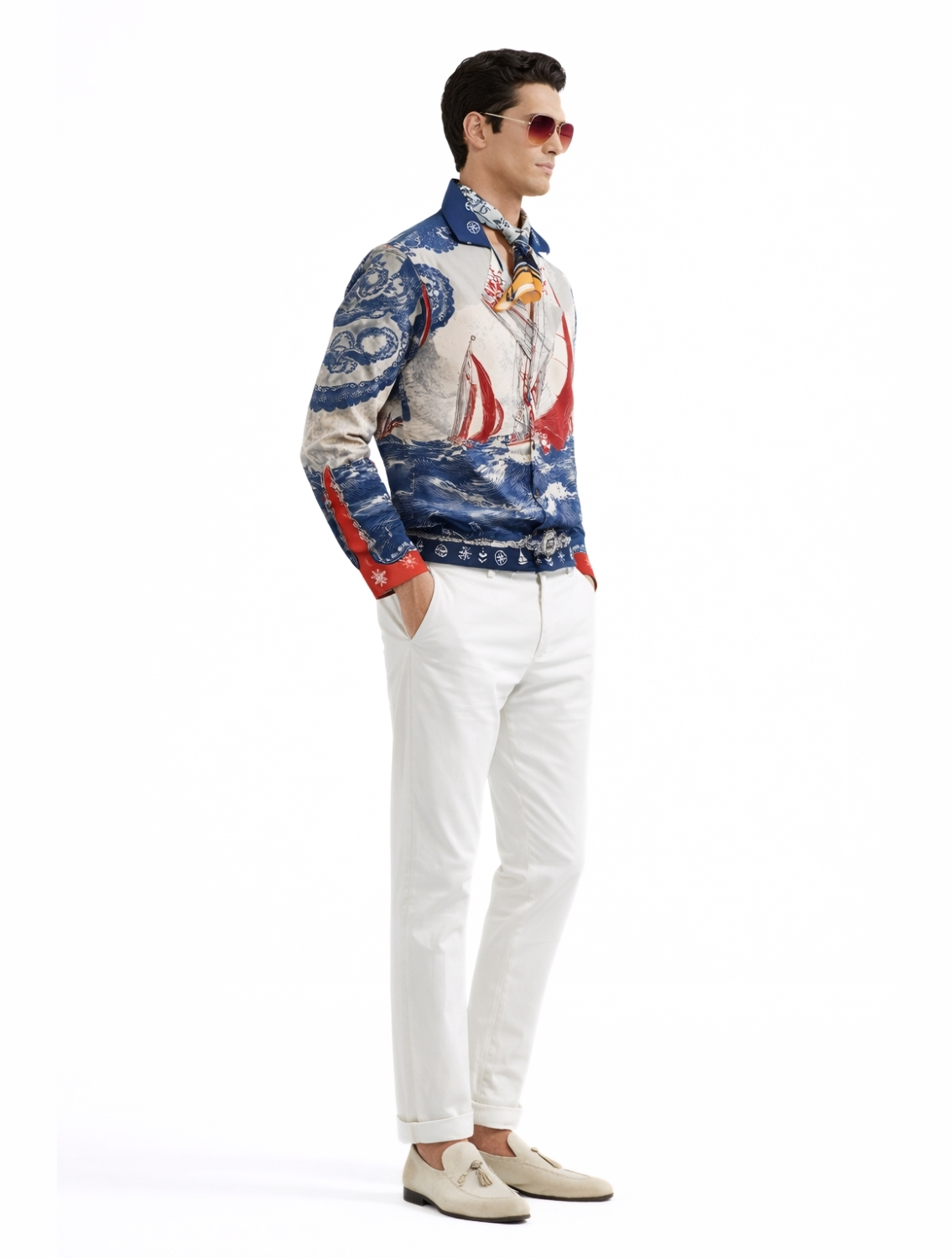 Sardinia Printed Crossover Shirt