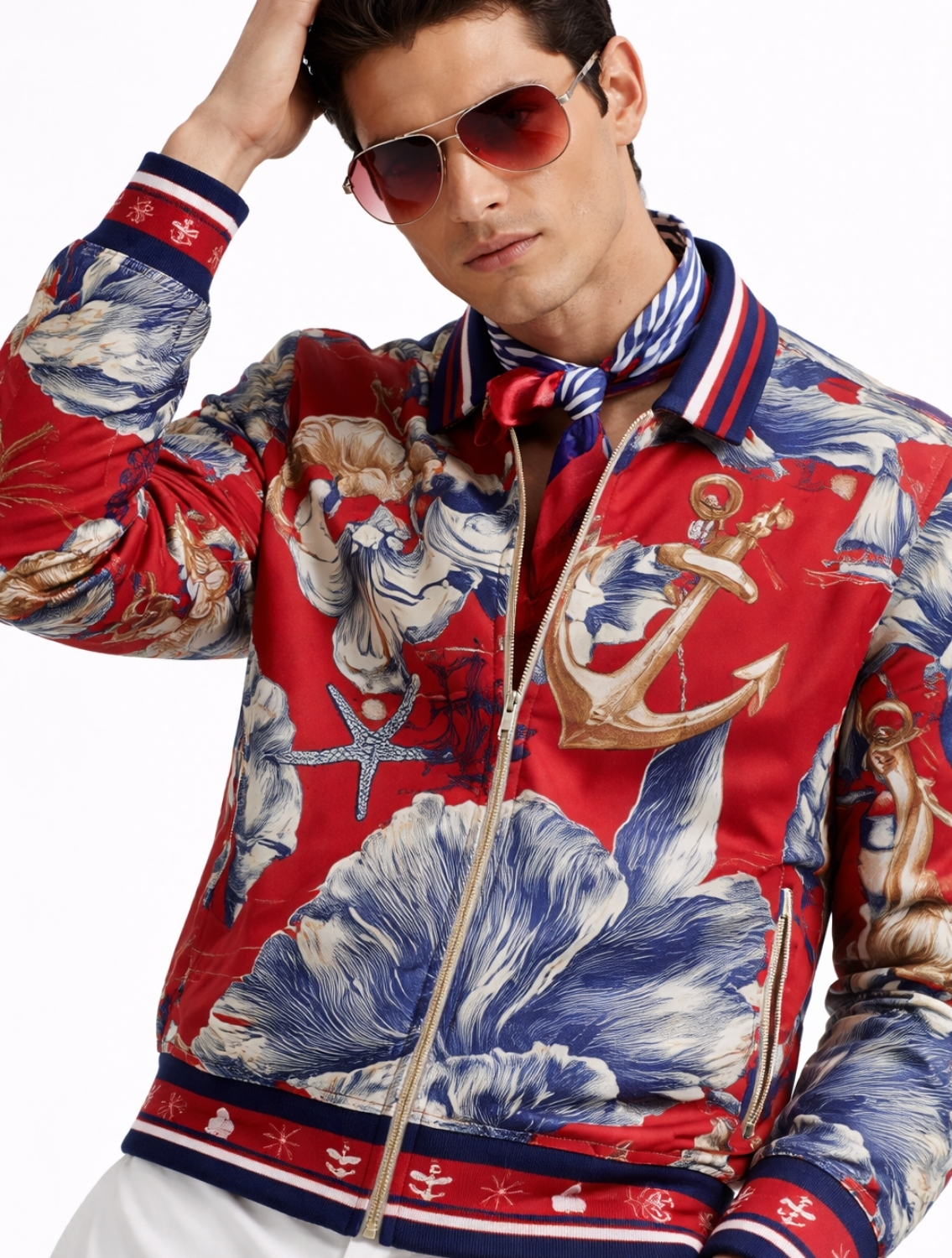 Oceanic Printed Bomber Jacket