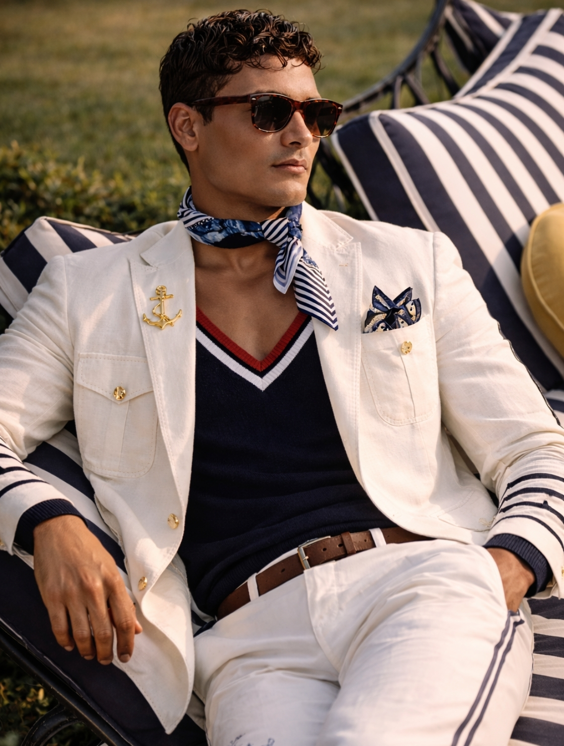 Nautical White Linen Hunter Jacket