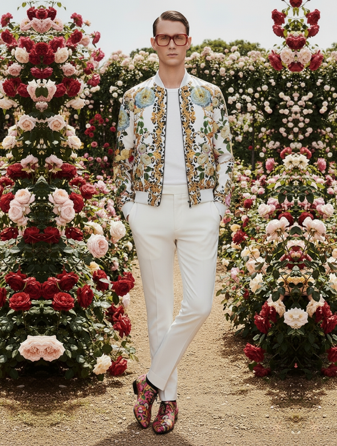 Jeffery Engineered Printed Bomber Jacket