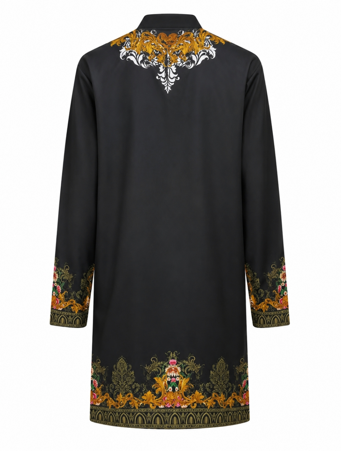Monarch Black Engineered Printed Kurta