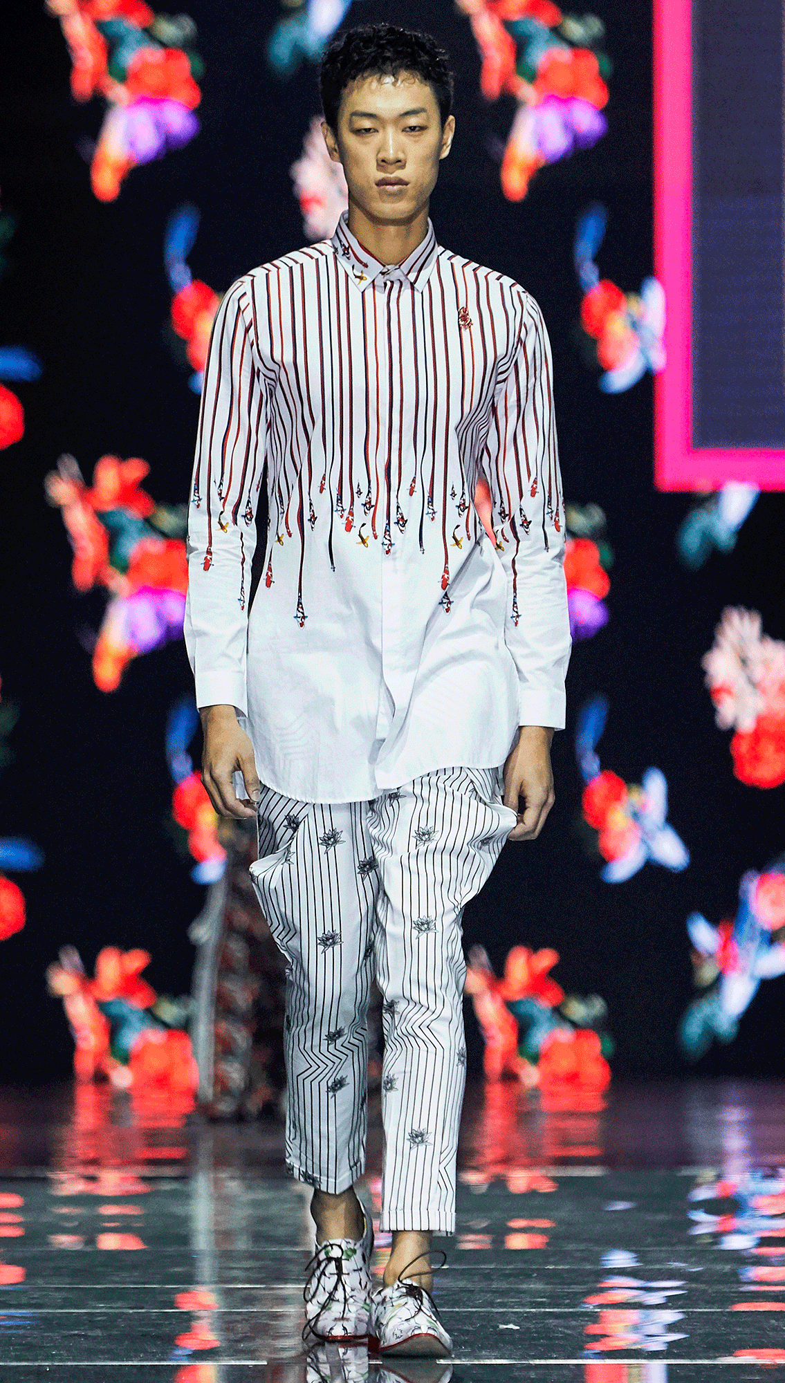 Caspian Falling Fish Shirt Jalaj Printed Trousers