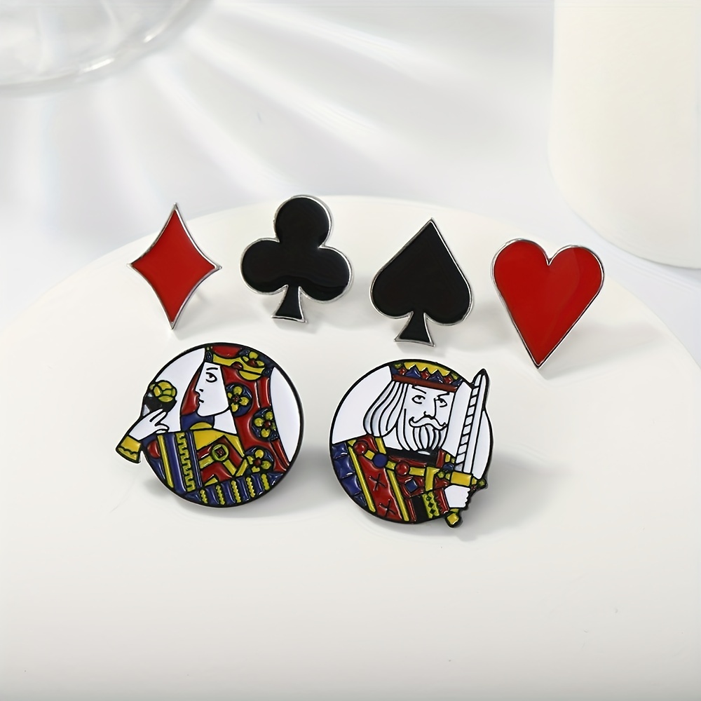 Royal Flush Playing Card Set Brooch