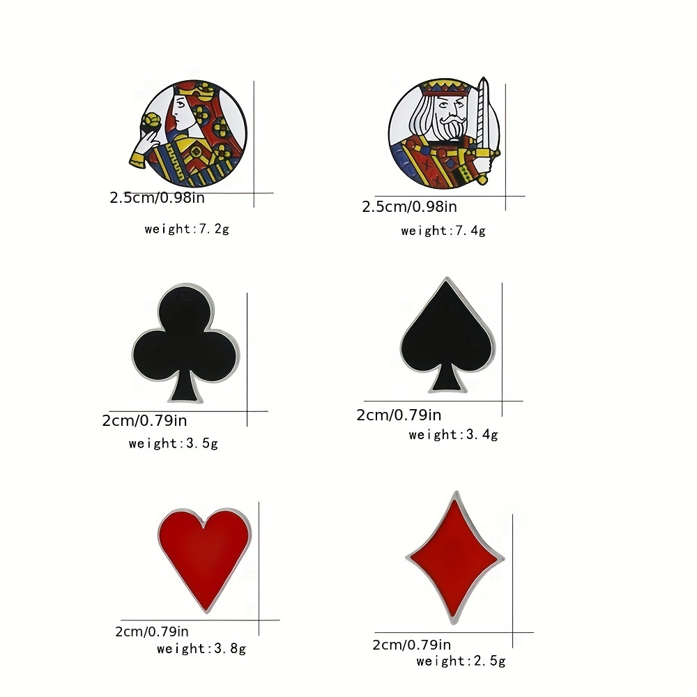 Royal Flush Playing Card Set Brooch