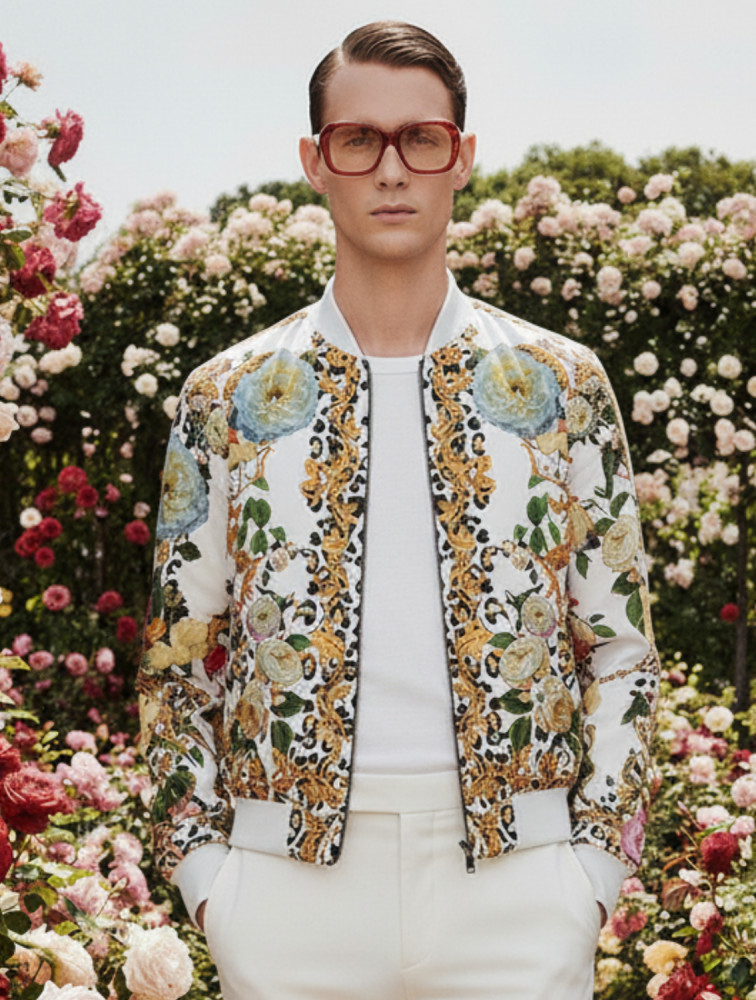 Image of Jeffery Engineered Printed Bomber Jacket